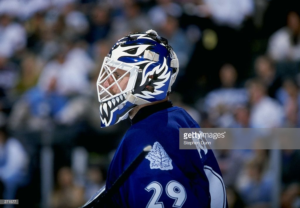 Felix Potvin Toronto Maple Leafs Eddy Mask Game Issued Goalie Mask –  Rookie