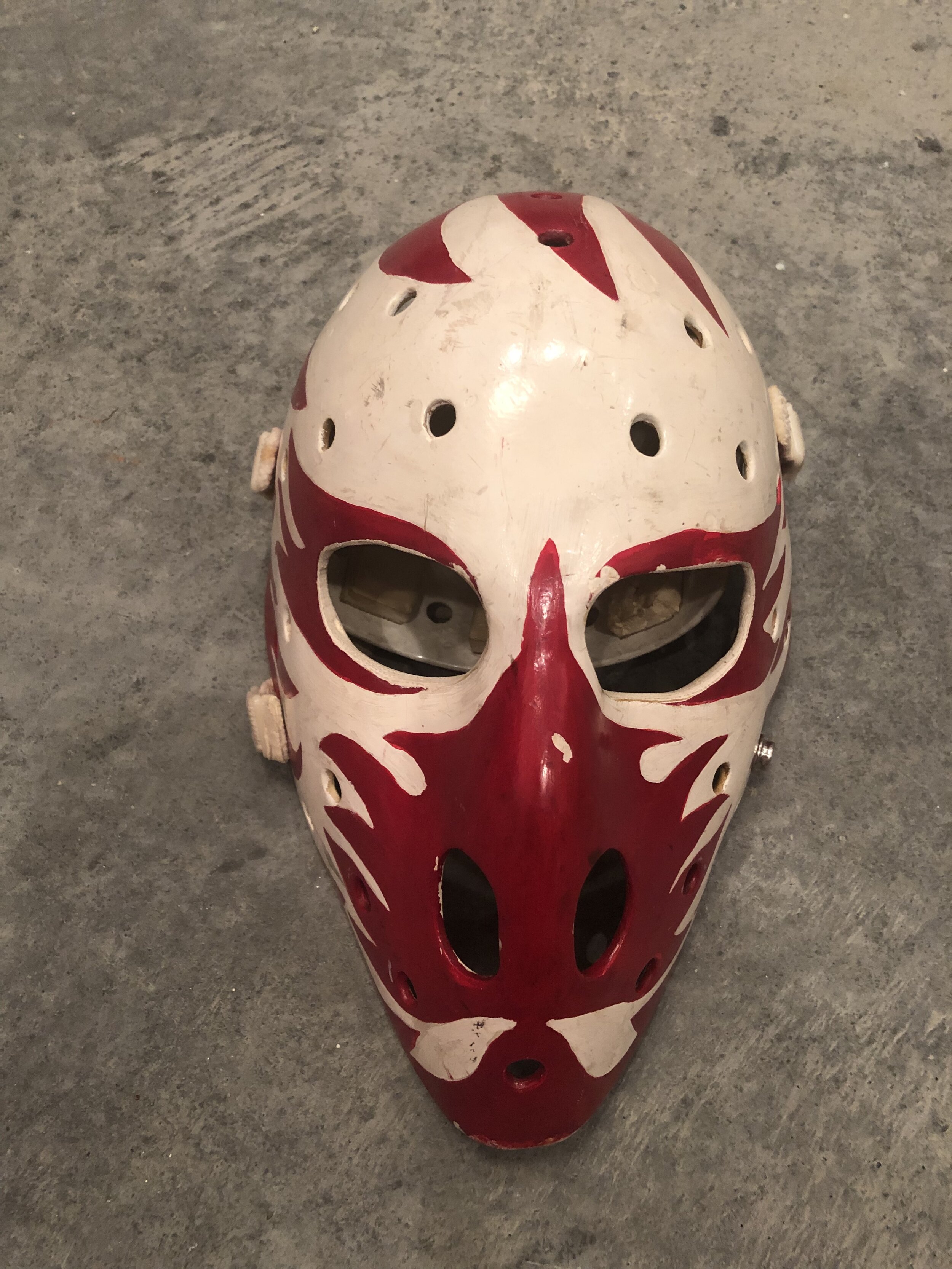 Mike Vernon Signed Goalie Mask Detroit V1 Red Signature Edition