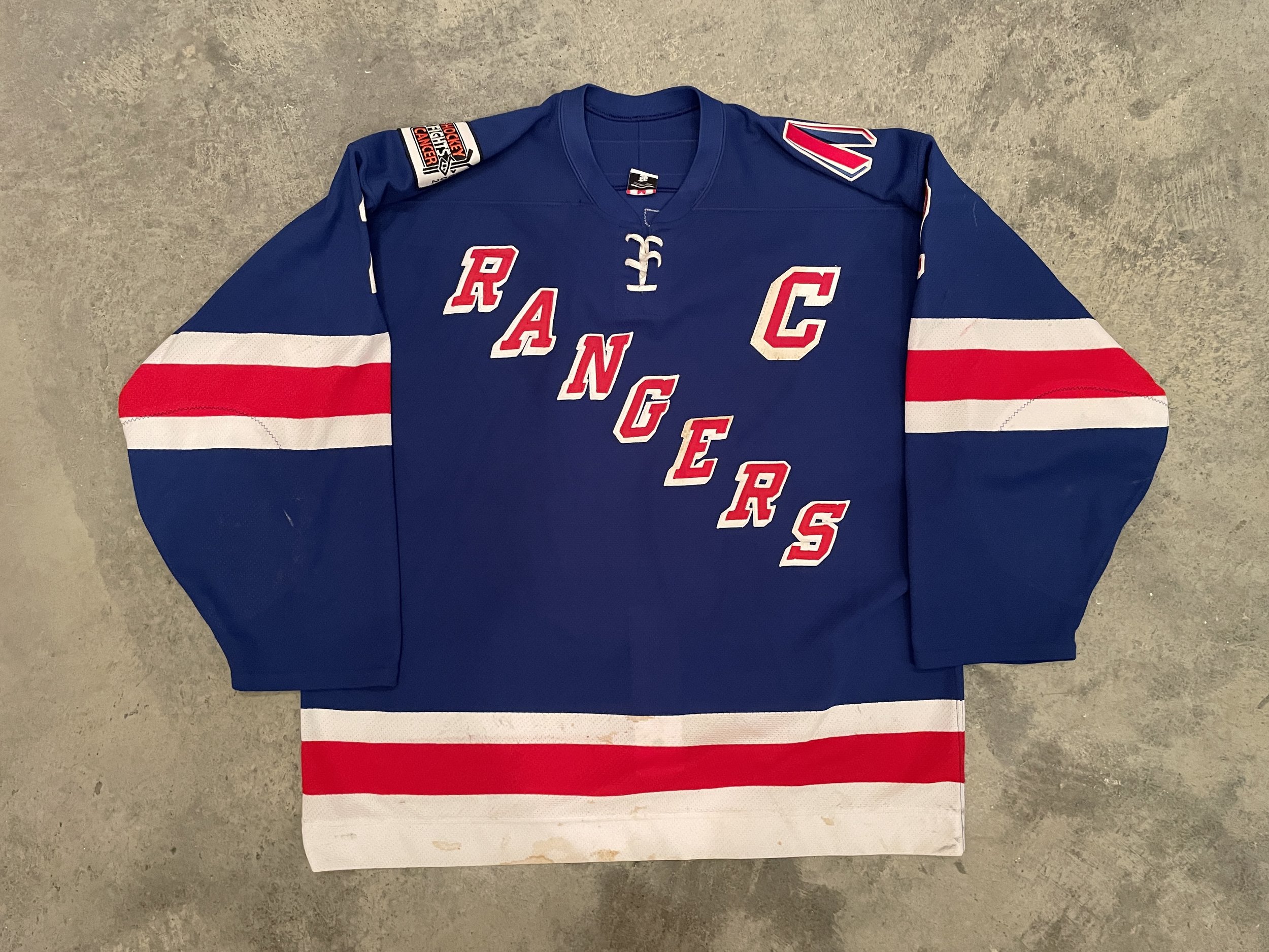 Vanbiesbrouck Rangers mask — Game Worn Goalie Jerseys