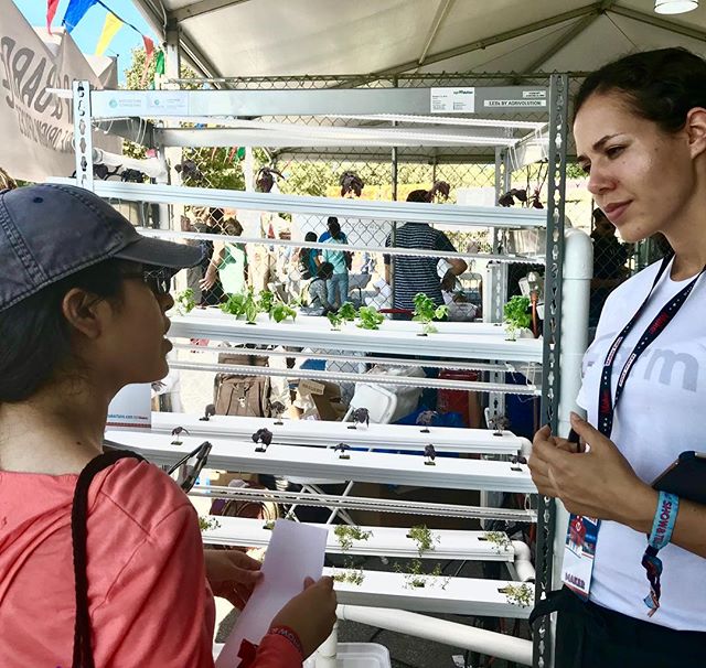 We&rsquo;re here at #makerfaire2017!  Our intern Sierra Clark talks to a young maker about how she can build her own #diy #hydroponic +Farm 🛠🌱