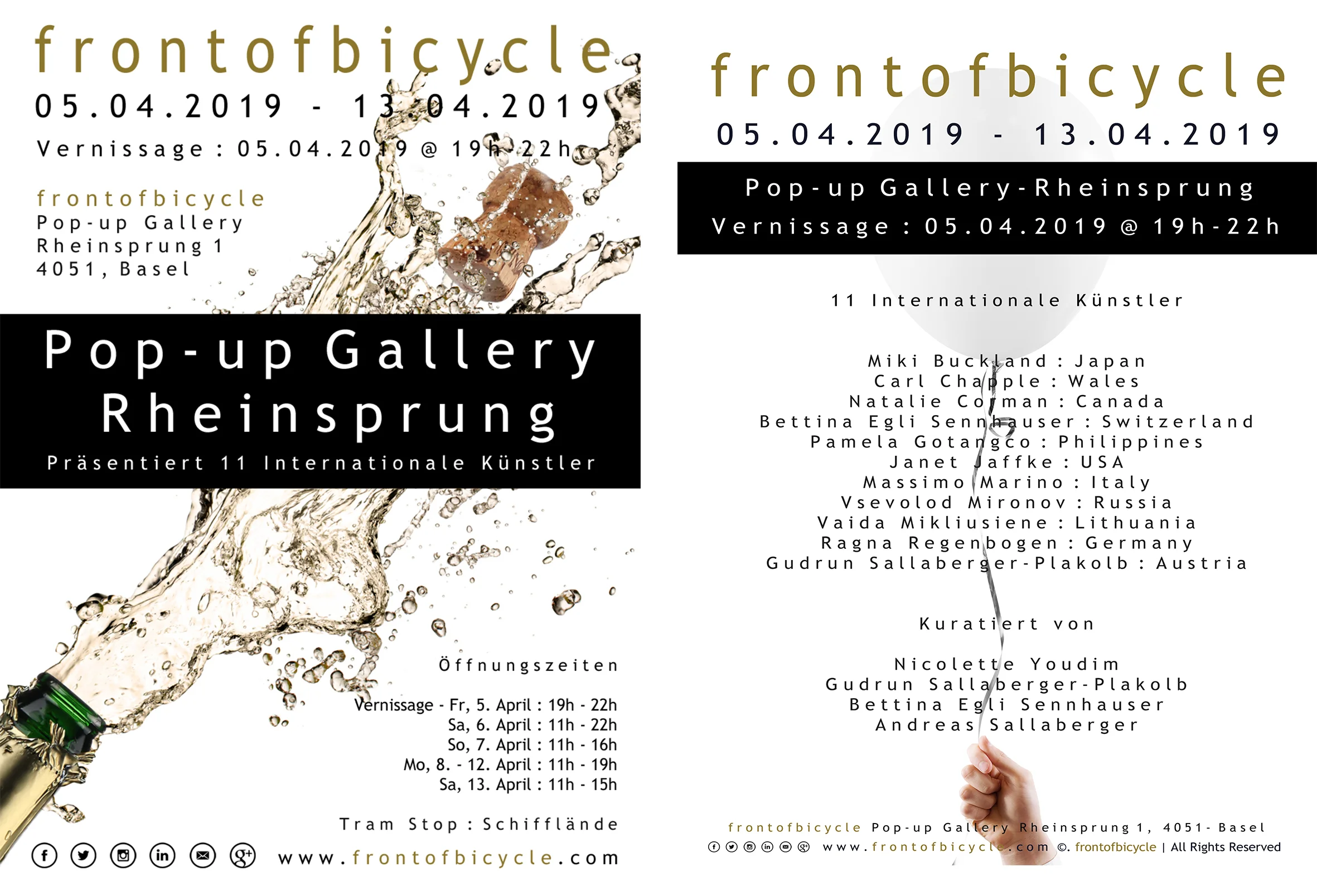 Pop-up Gallery Rheinsprung / frontofbicycle 04.2018/Basel/Switzerland