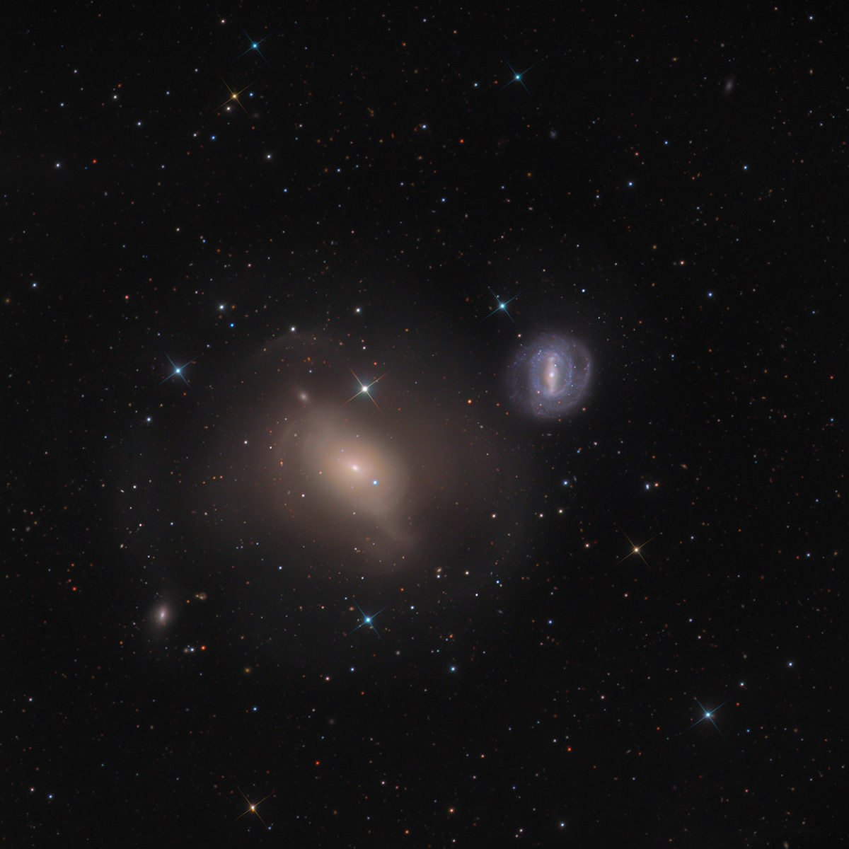 Messier 85 and NGC 4394 from SWO