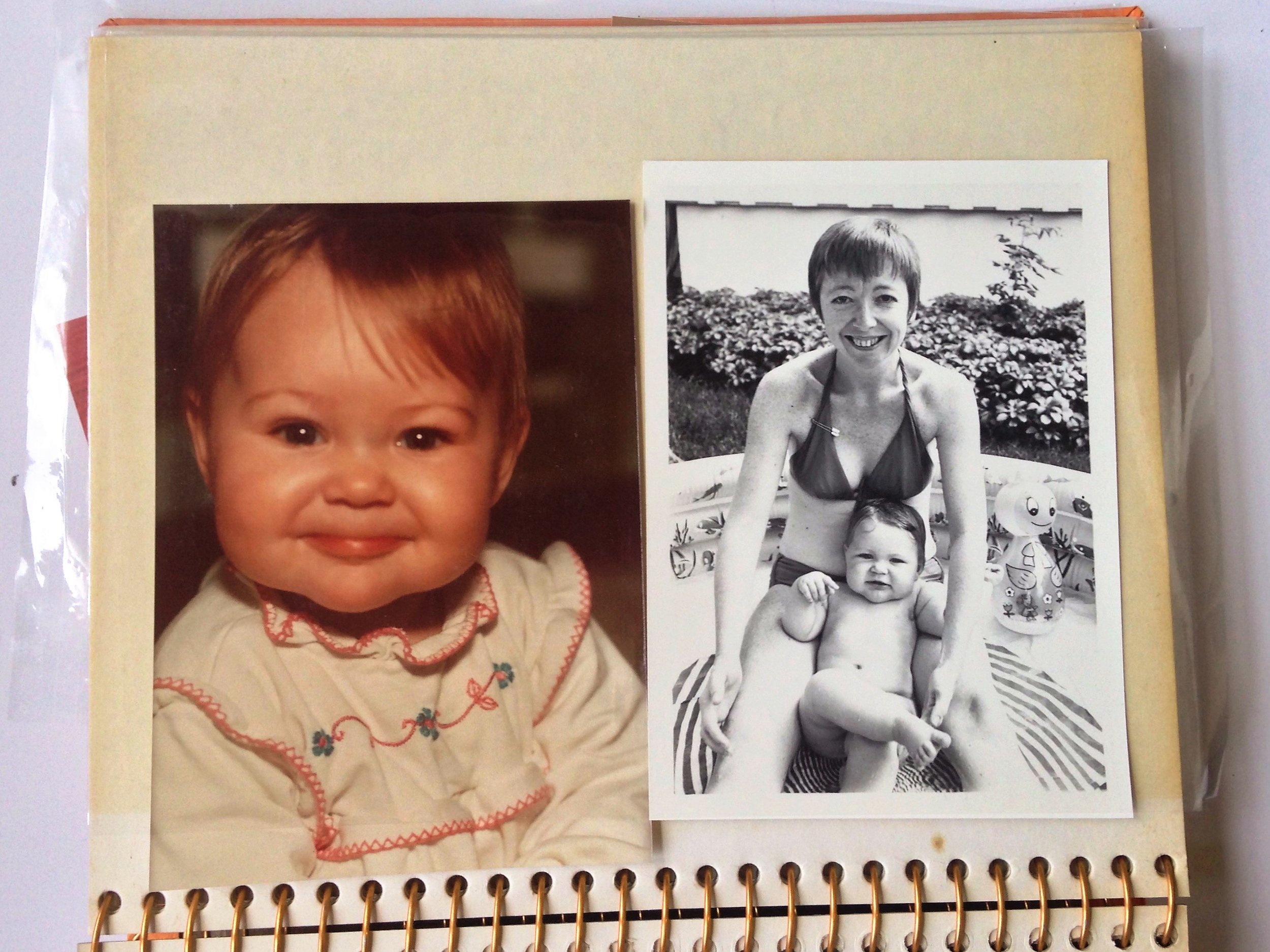 On this page, you can see the yellowing that occurs around the album's edge. I also wanted to highlight how black and white photographs are more stable. The photo on the left seems too orange, while the black and white photo retains its crispness. Look at what a boss I was even back then!