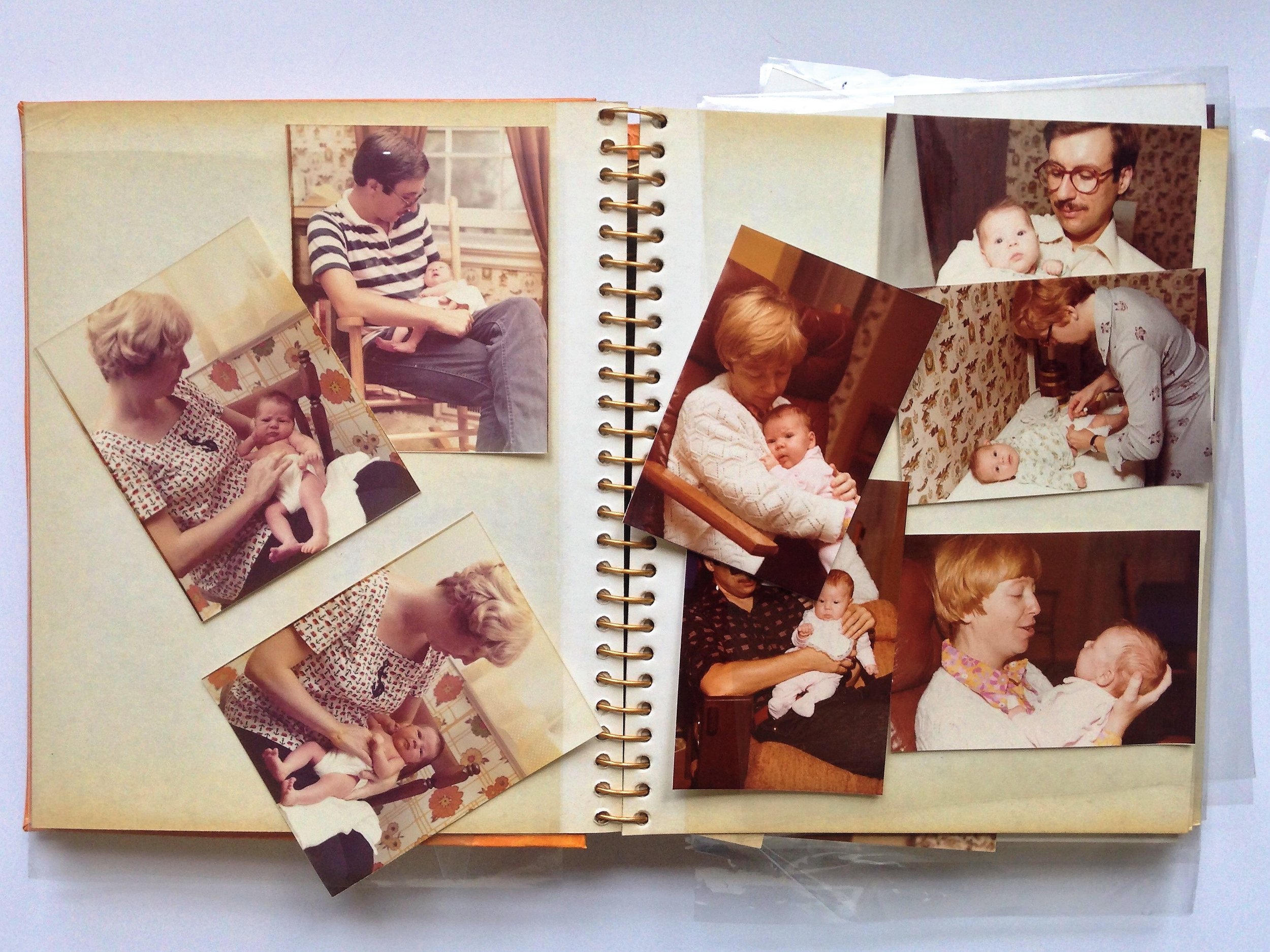 The saving grace to this album is that no adhesive remains. I don't know if it transferred onto the images, or if it dried out. This makes the photos easy to remove, but they can be damaged by sliding out or sticking out of the album.