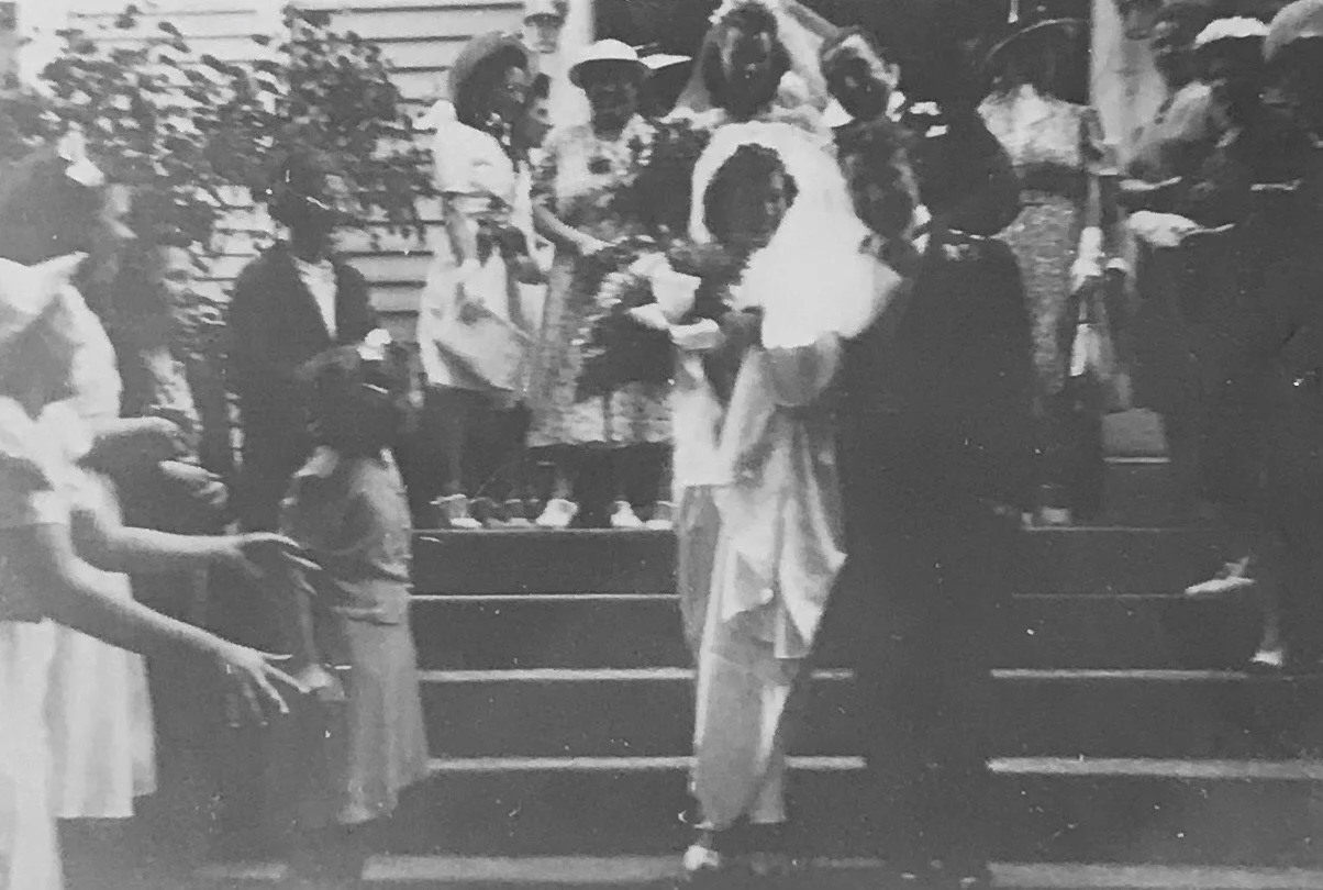 On the church steps