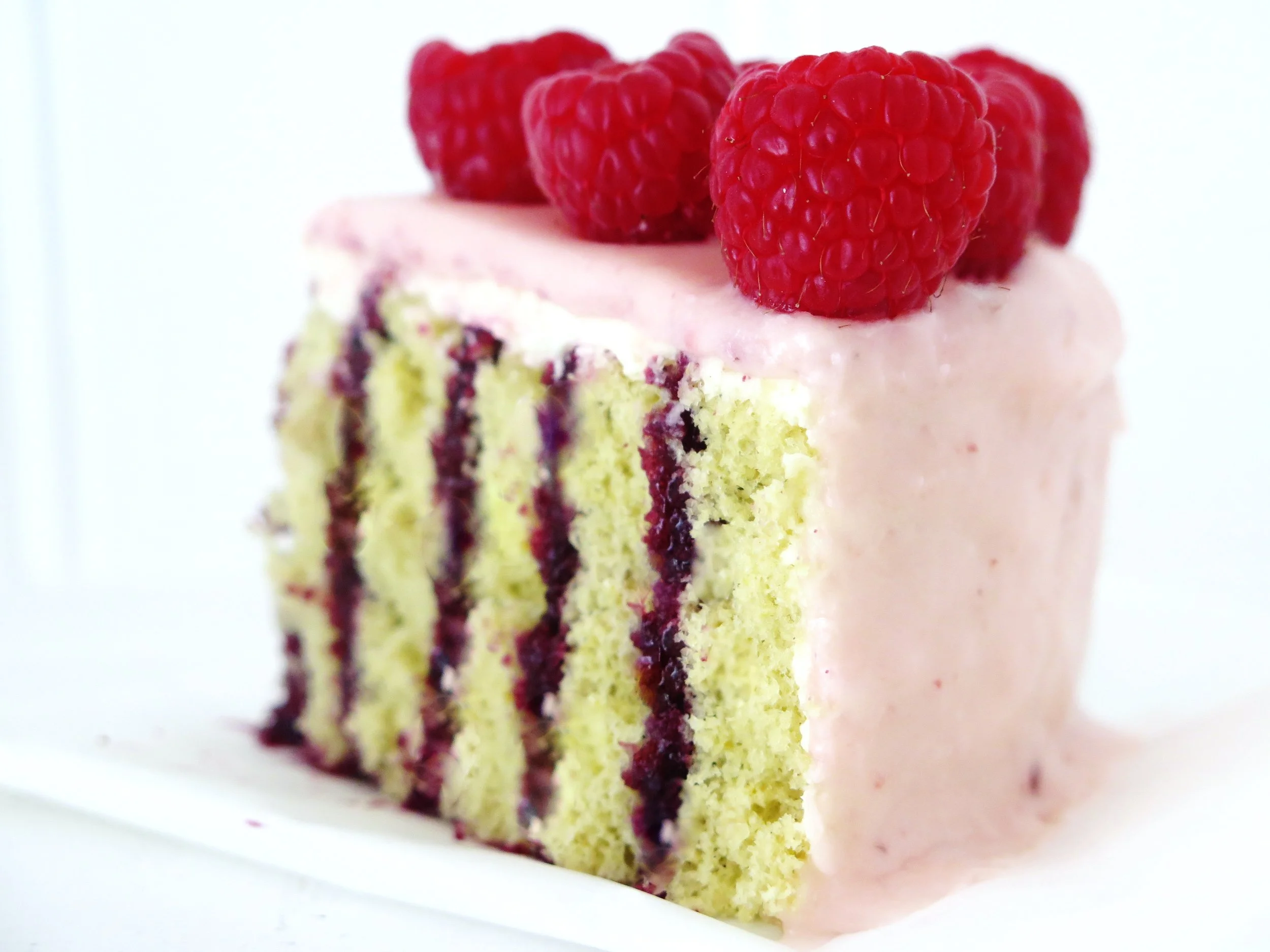 Stripy Lemon & Raspberry Cake - Recipe