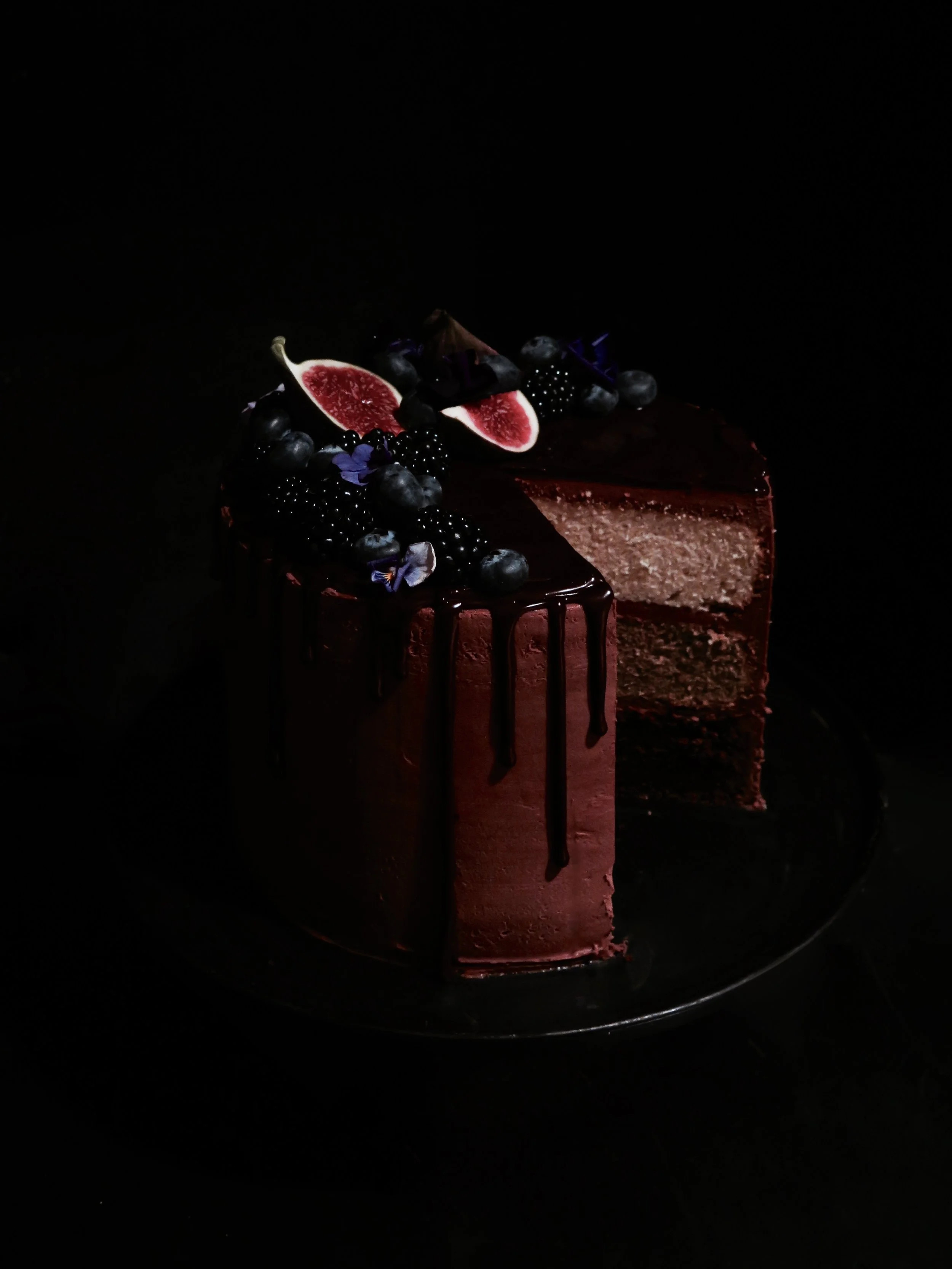 Triple Layer Chocolate, Coffee, Vanilla Cake