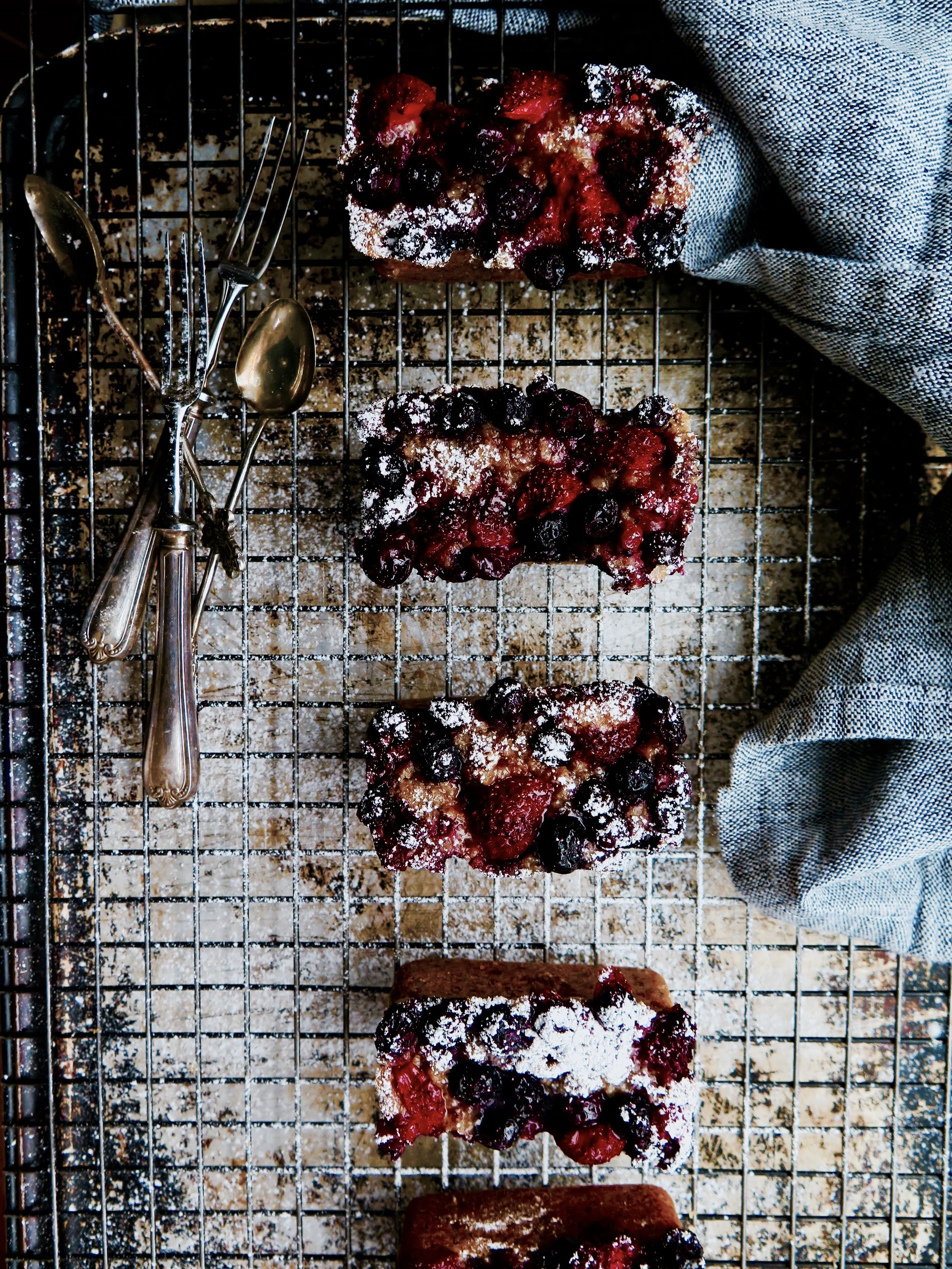 Vanilla Berry Oatmeal Mini Loaves