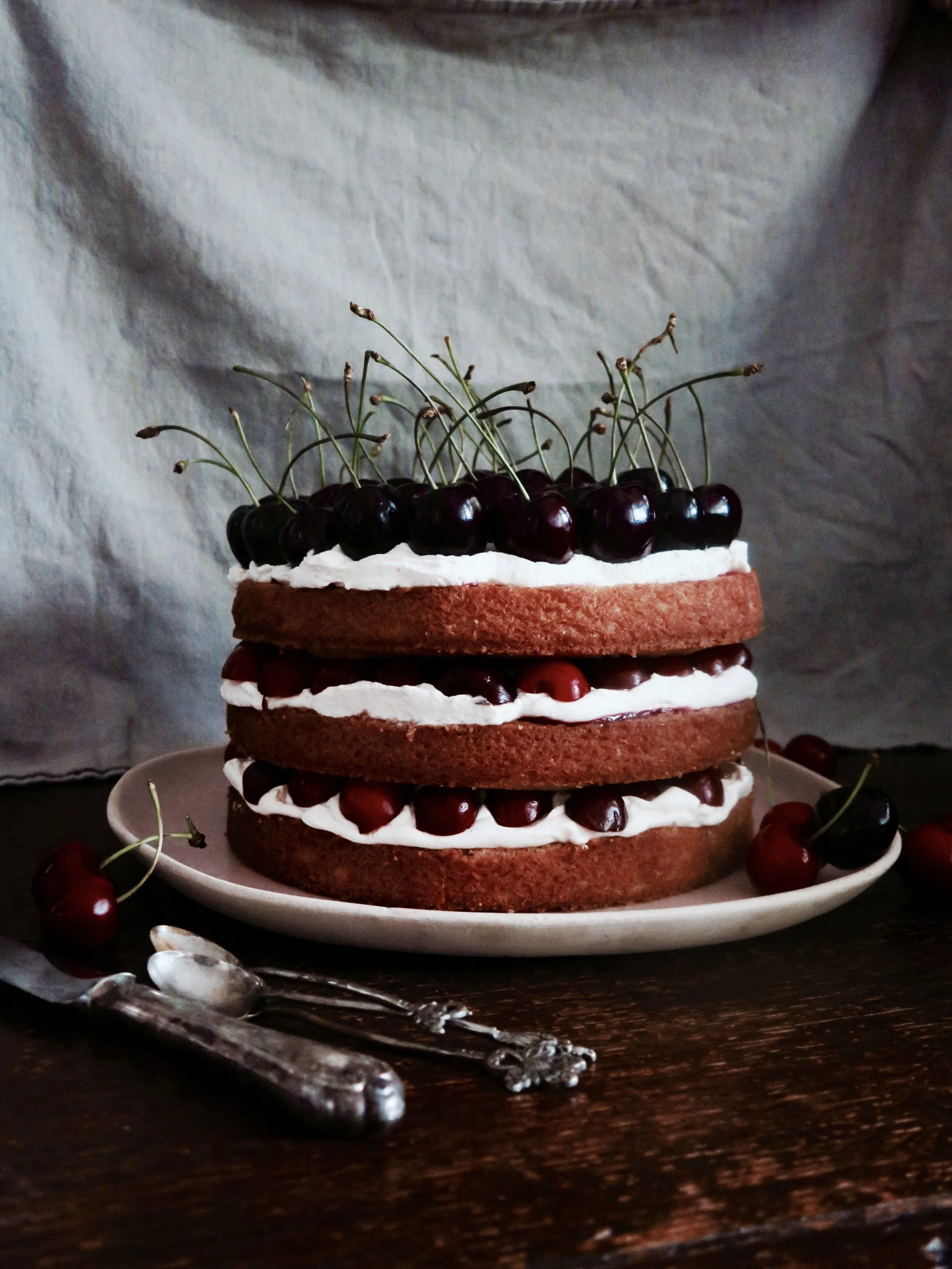 Cherry Vanilla Victoria Sponge Cake Culina Sophia