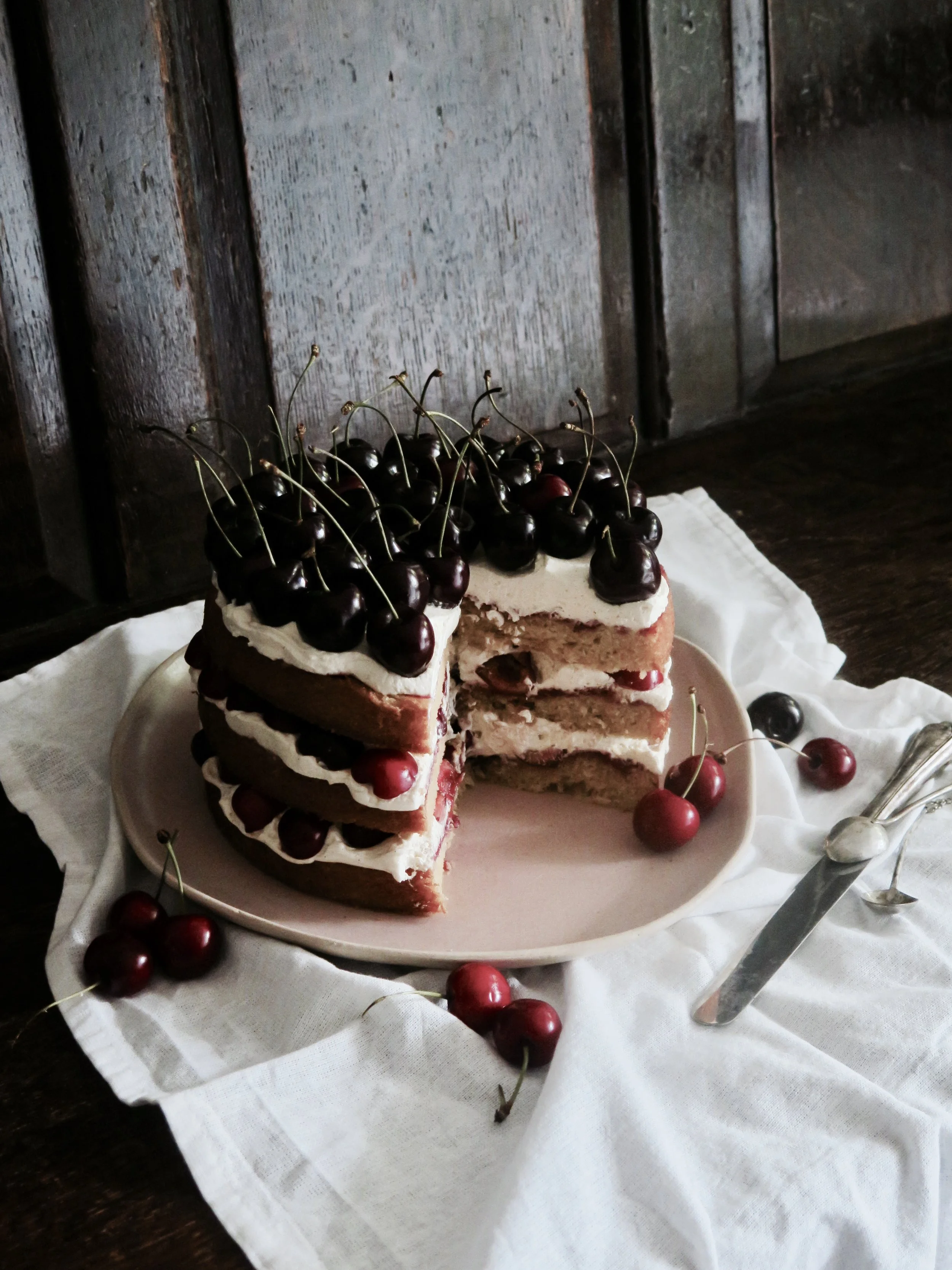 Cherry Vanilla Victoria Sponge Cake