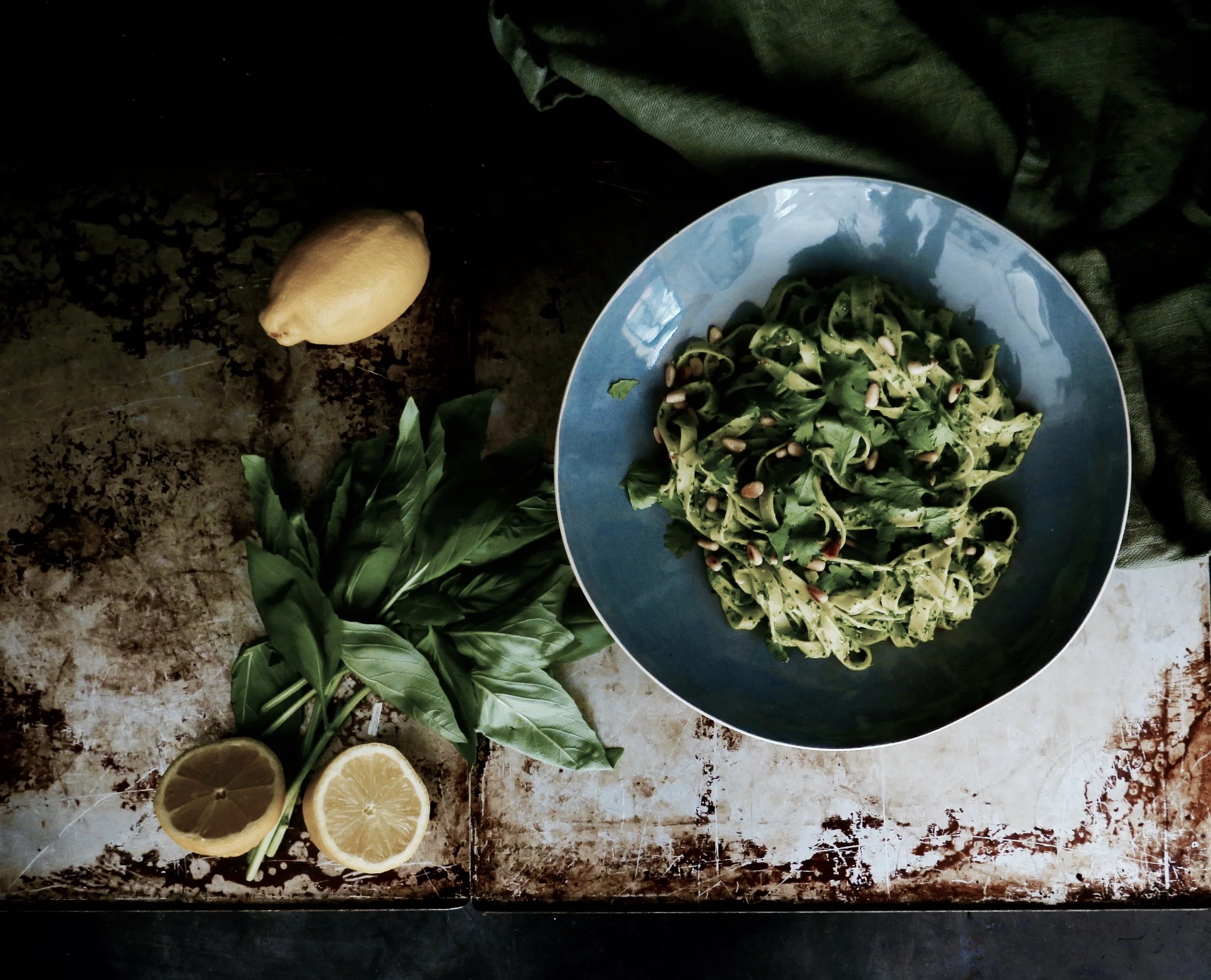 Lemon Chilli Coriander Pesto Tagliatelle