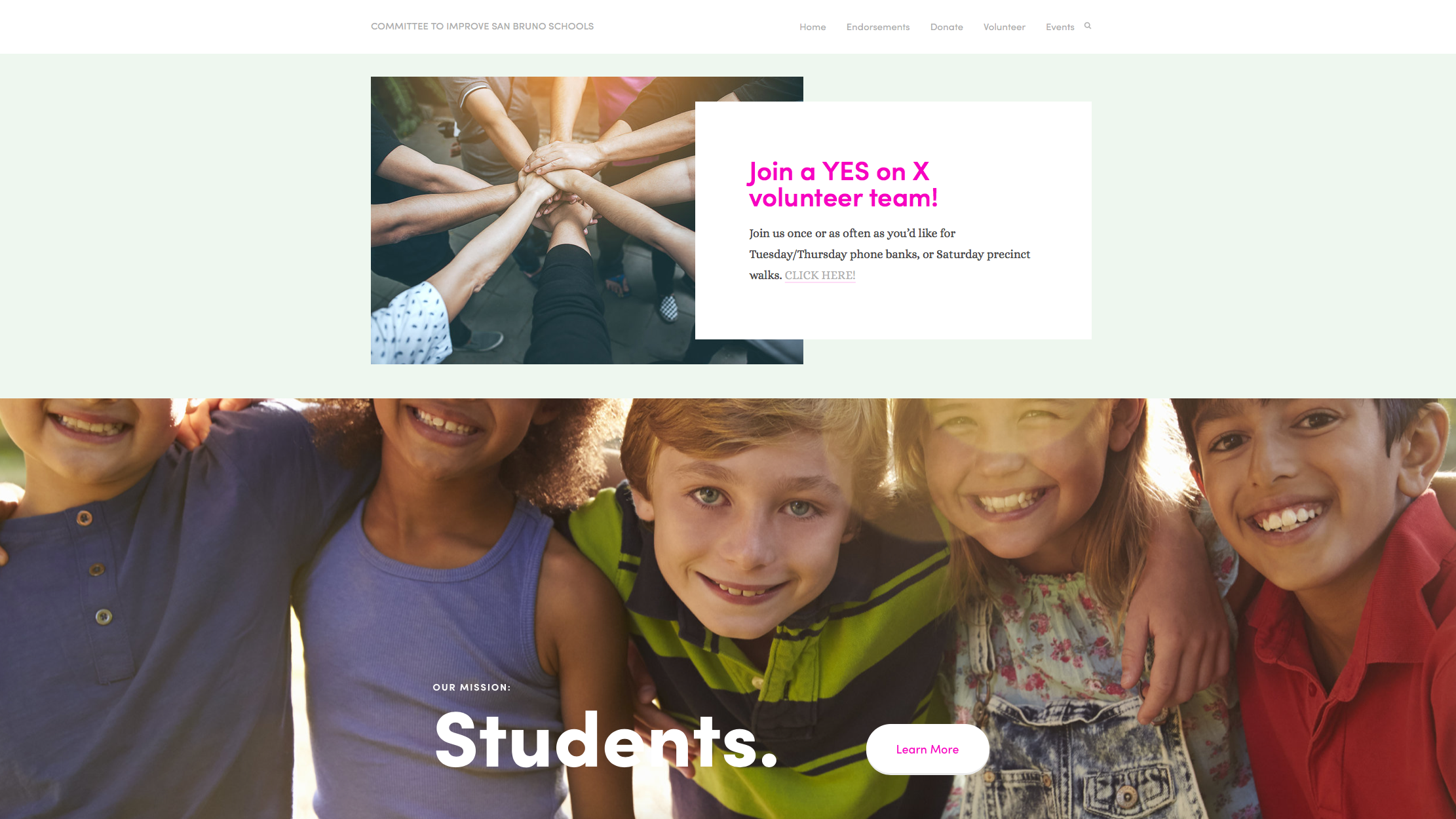 Website for Improve San Bruno Schools Measure X