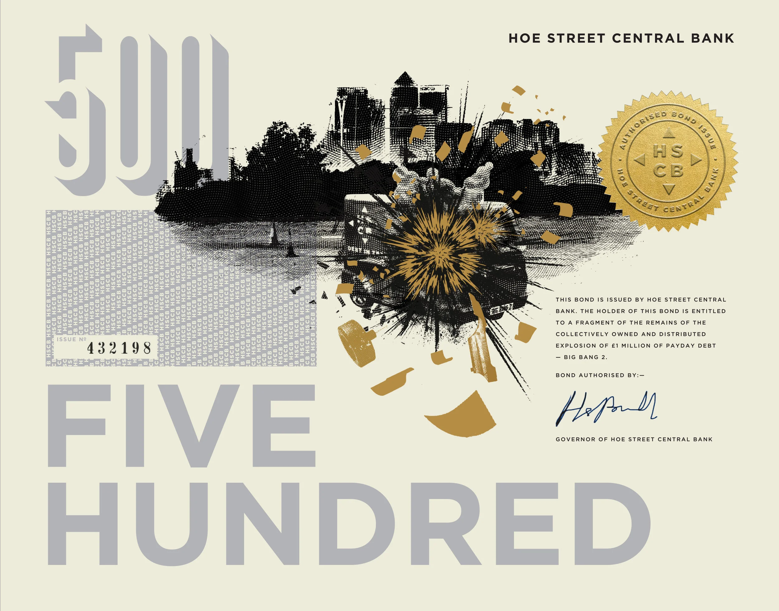 FRAMED £500 HSCB BOND