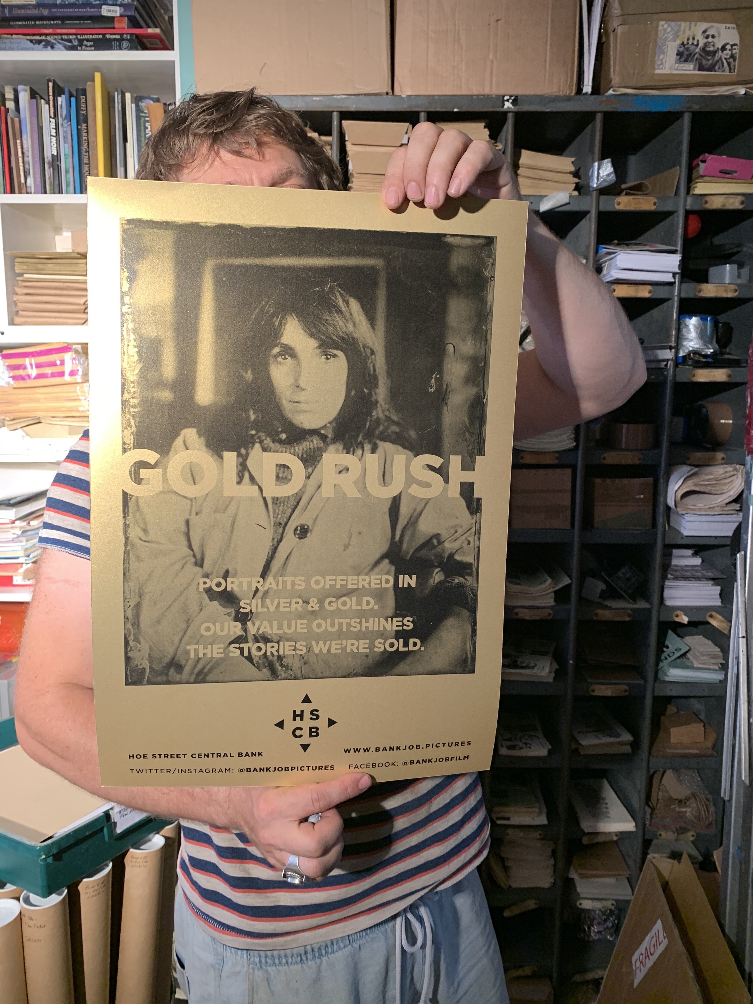 A2 golden 'Goldrush' poster (Hilary)