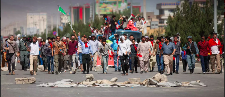Anti-fraud protesters march in Kabul on June 21. Photo by David Fox