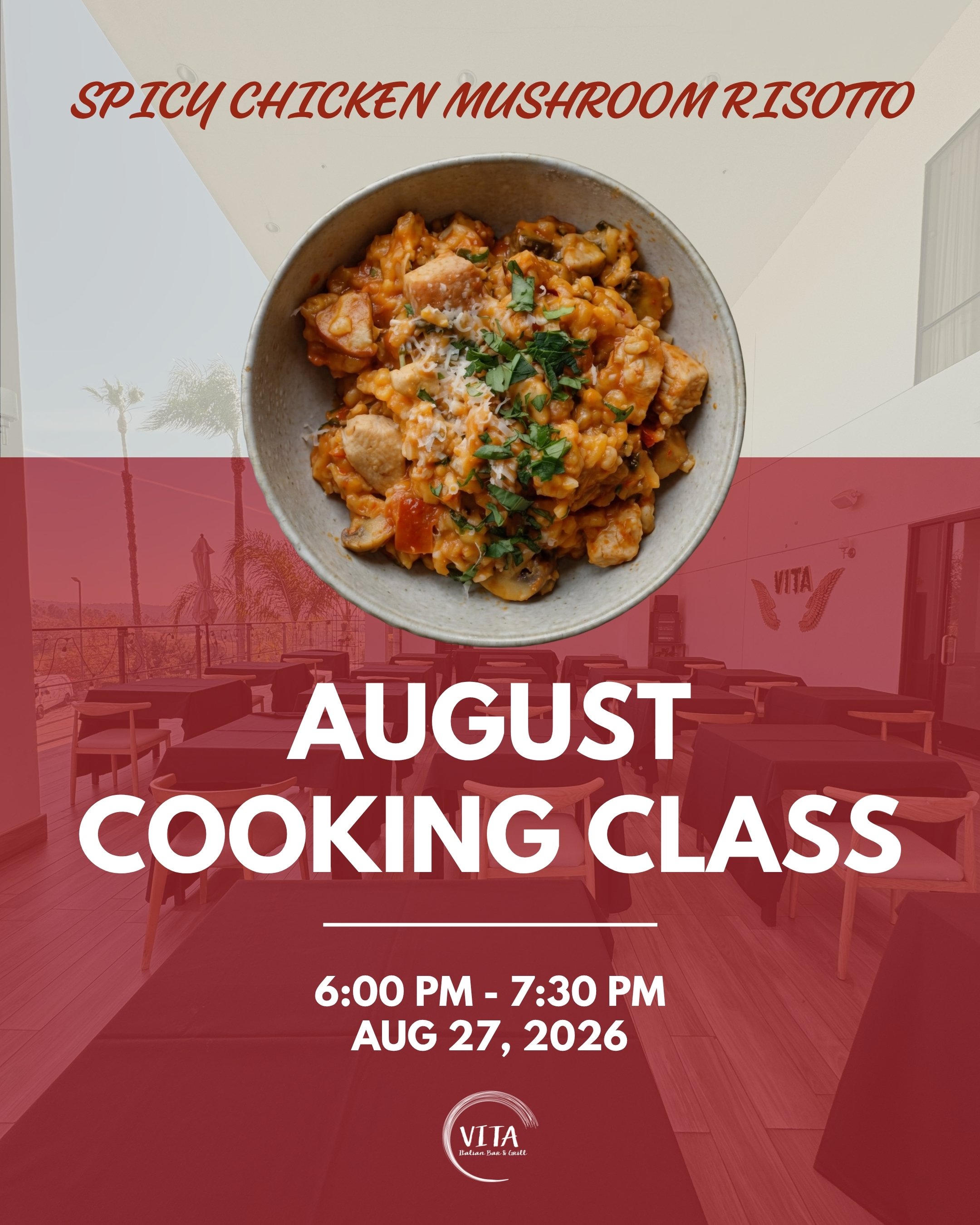 VITA Cooking Class in Aug - Spicy Chicken Mushroom Risotto