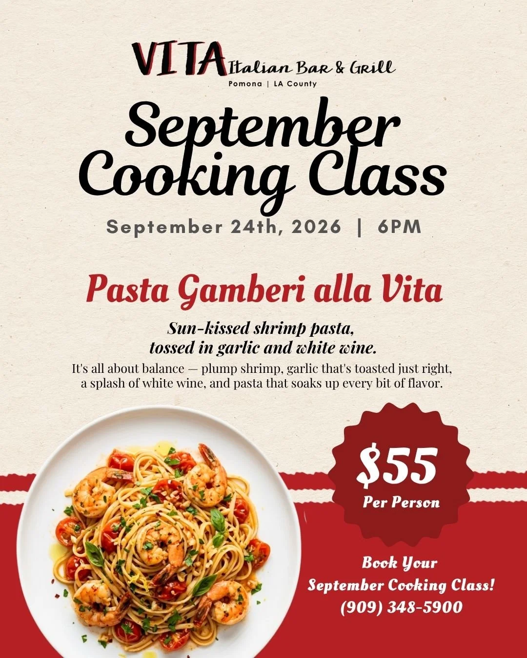 VITA September 2026 Coocking Class
