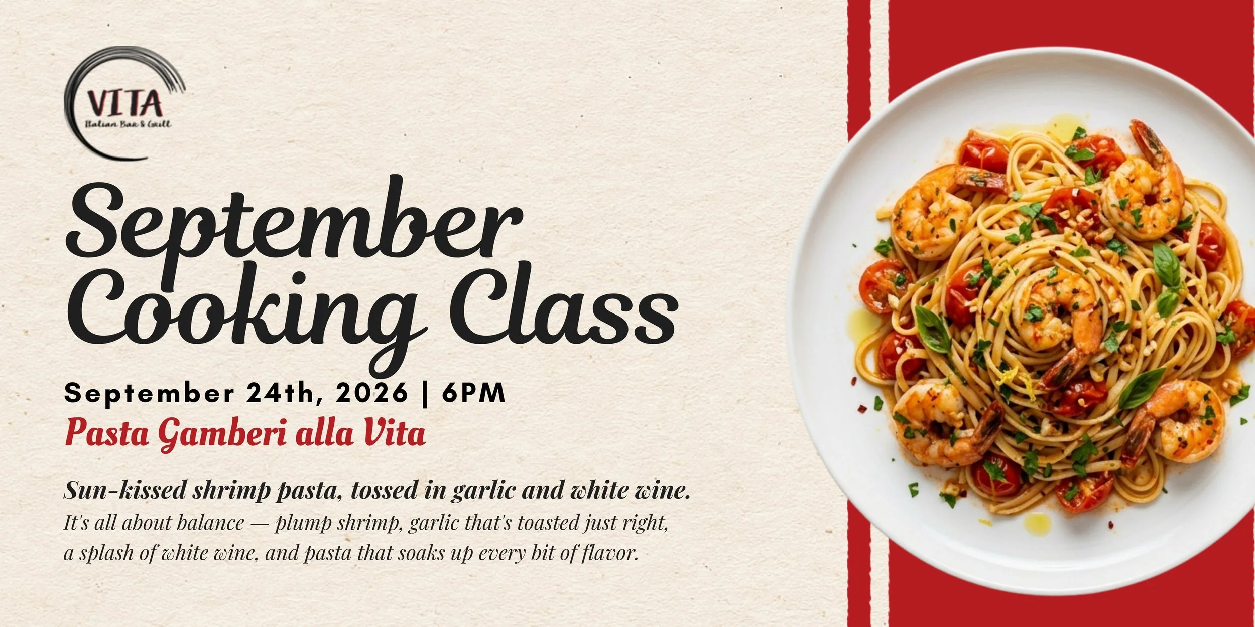 VITA Pomona September 2026 Cooking Class