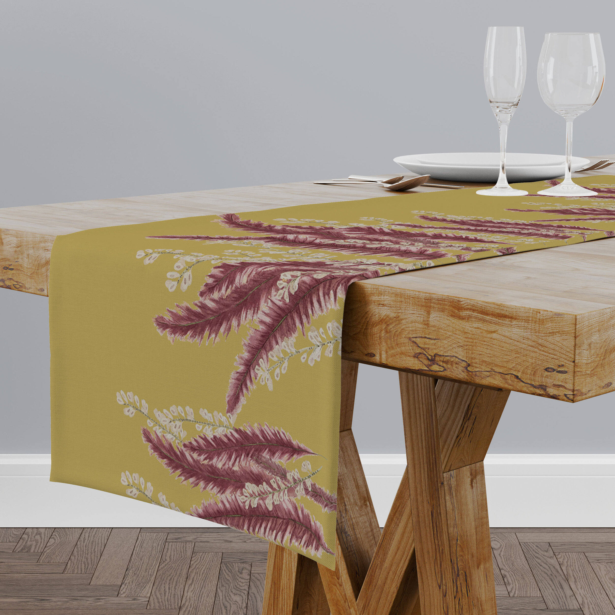 Feather Plants Table Runner
