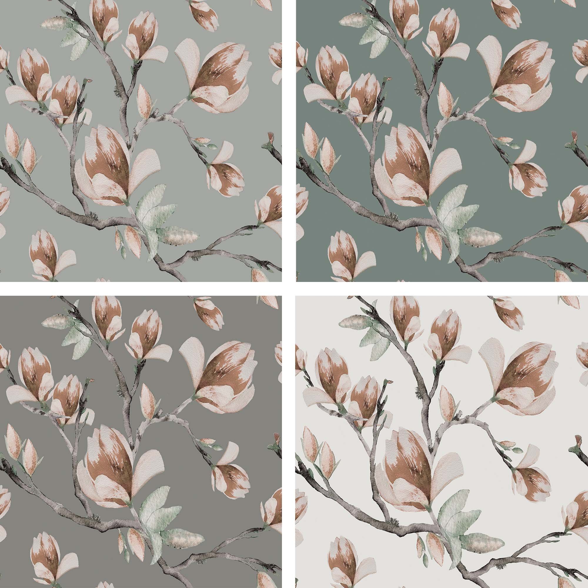 Magnolias and Branches in Neutral Color Study