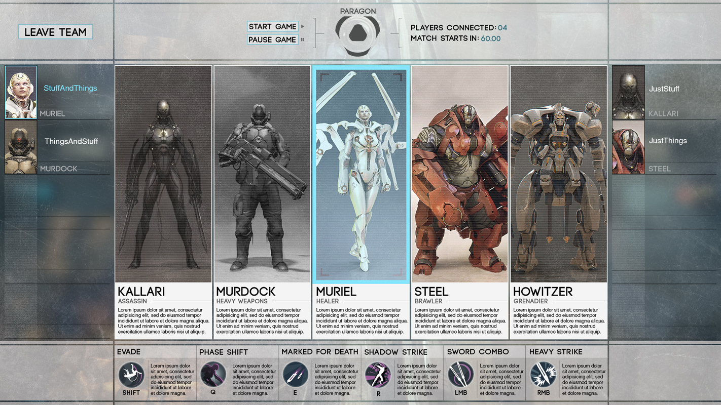 HERO SELECT SCREEN