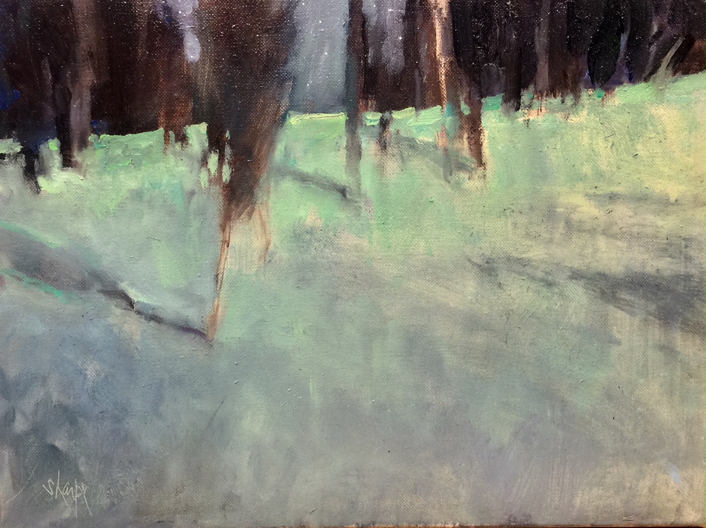 ‘Winter Woods at Night’ 11x14