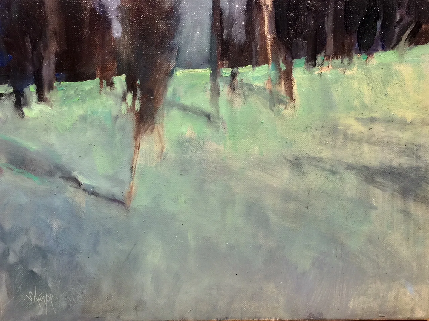 ‘Winter Woods at Night’ 11x14