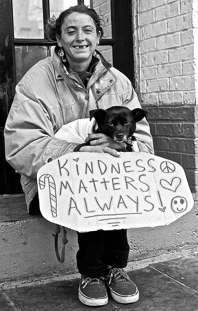 Sixth Street portrait: Cat with her dog Daria