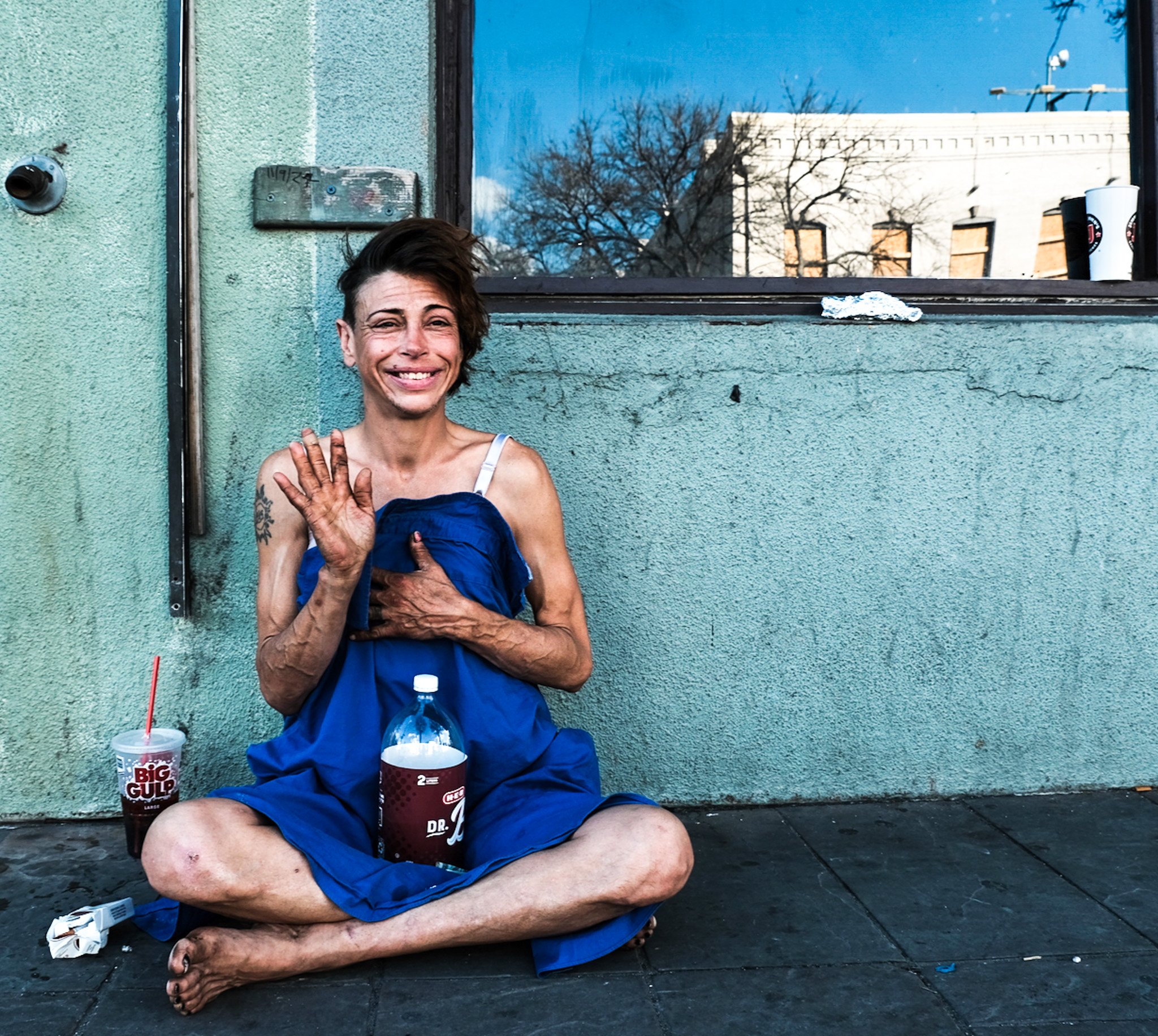 February 2025: Portrait of Heather on Sixth Street in downtown Austin.