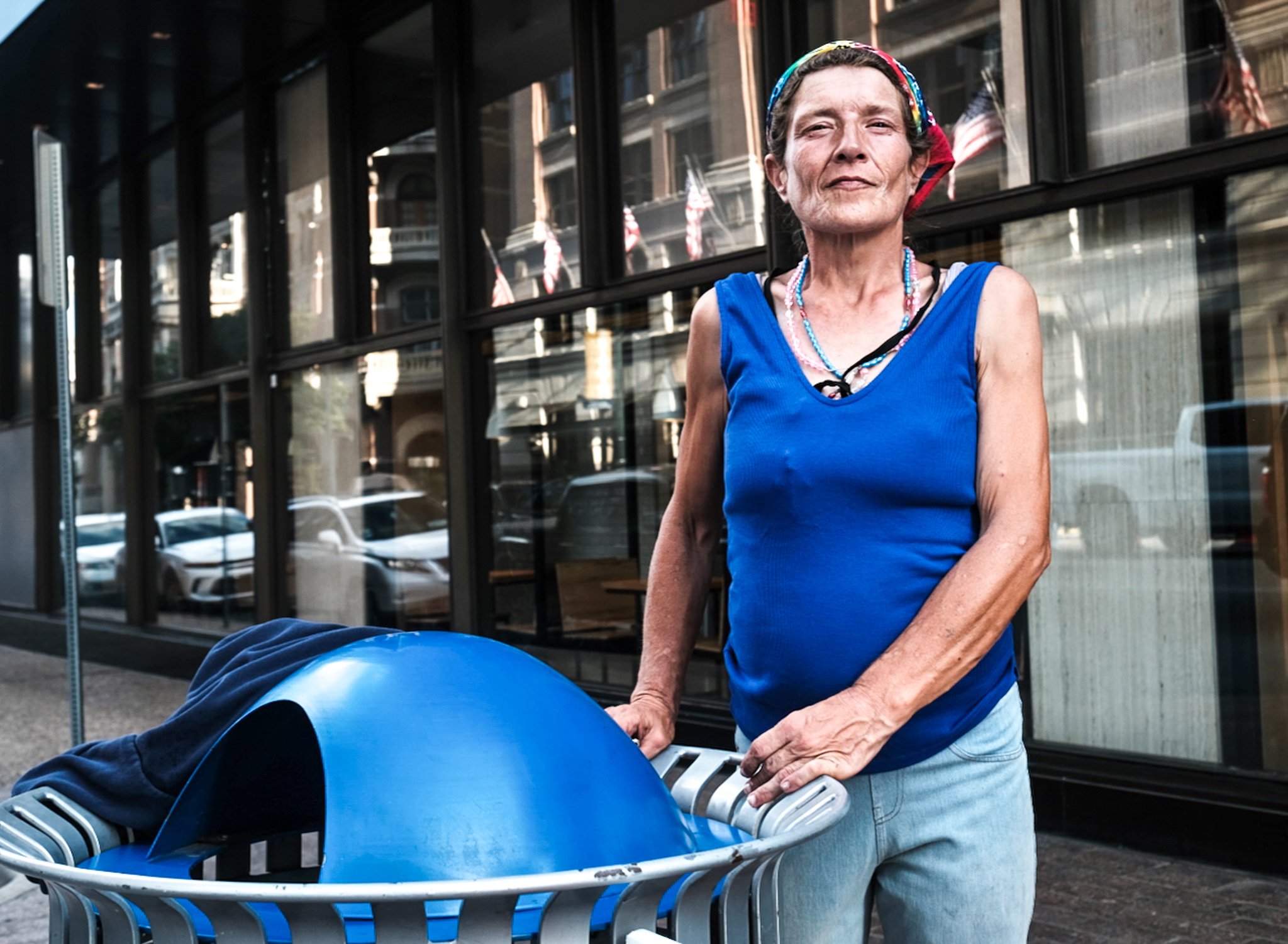 Every year, I try to photograph Sherry Walles on her birthday, on May 26th, at the same spot at Sixth Street and Congress Avenue in downtown Austin, Texas, This year, I was sick on Sherry’s birthday, so we moved our photo date to early June. Sherry,