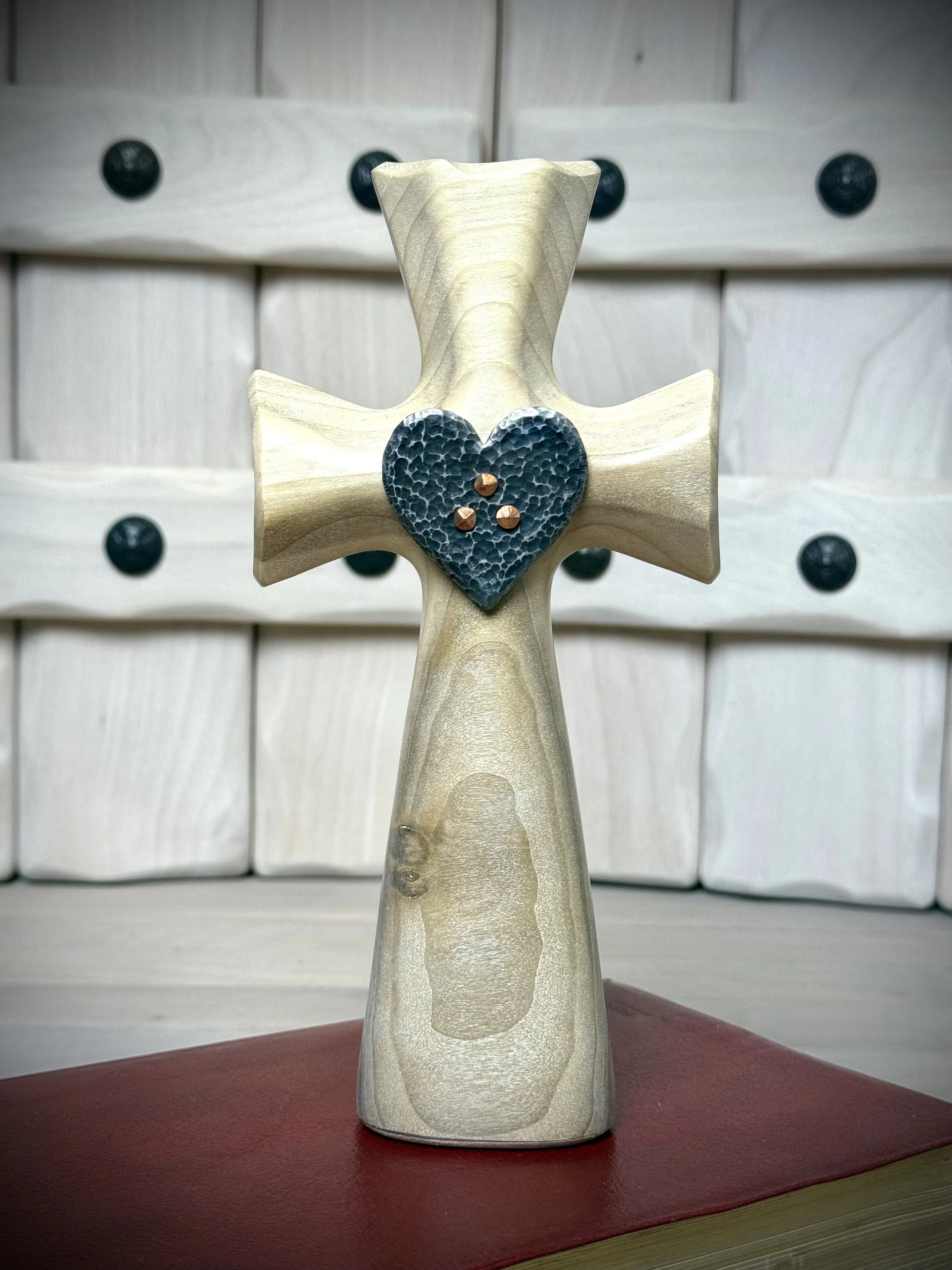 Bible Cross® with Steel Heart