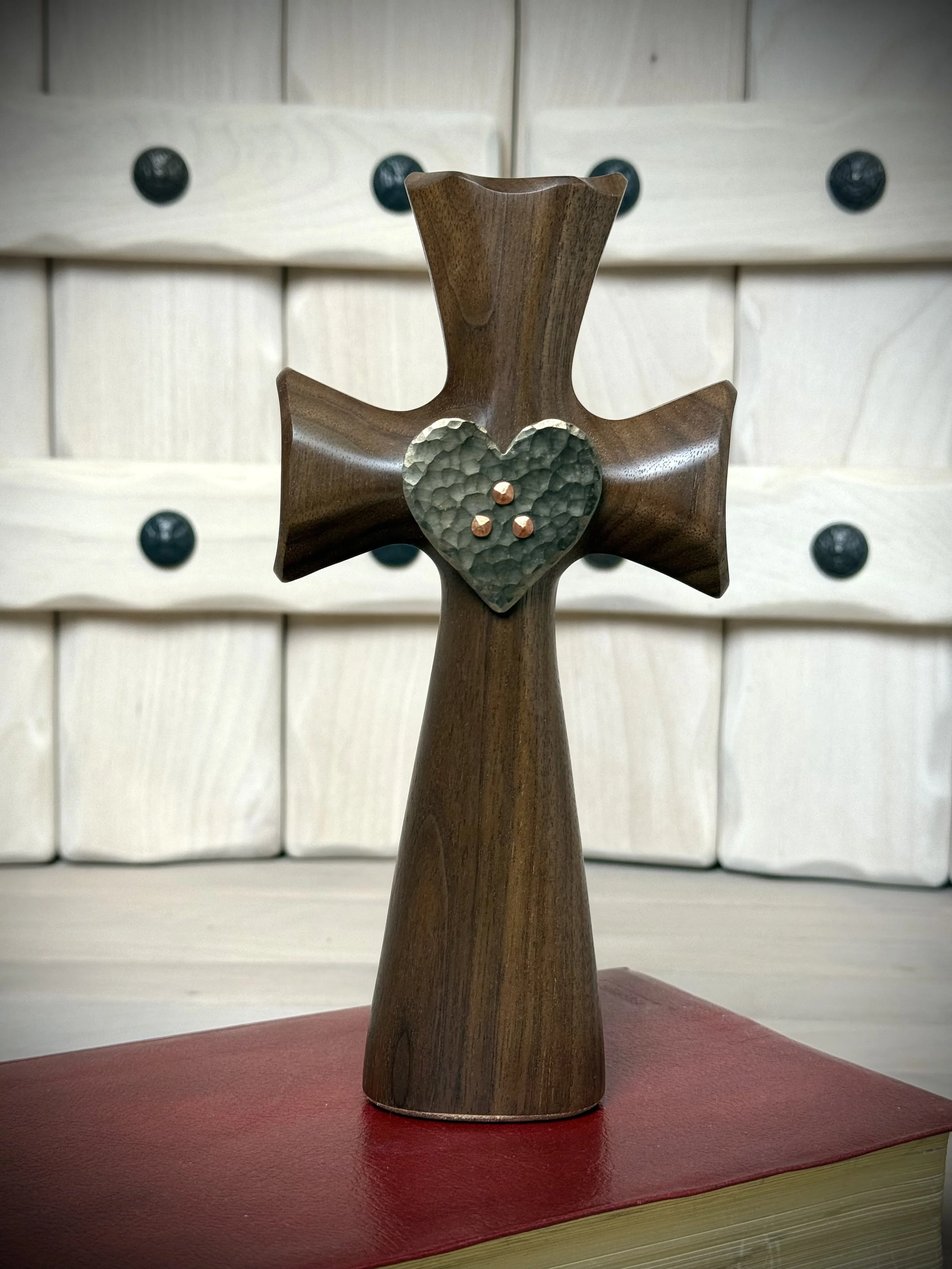 Bible Cross® with Steel Heart