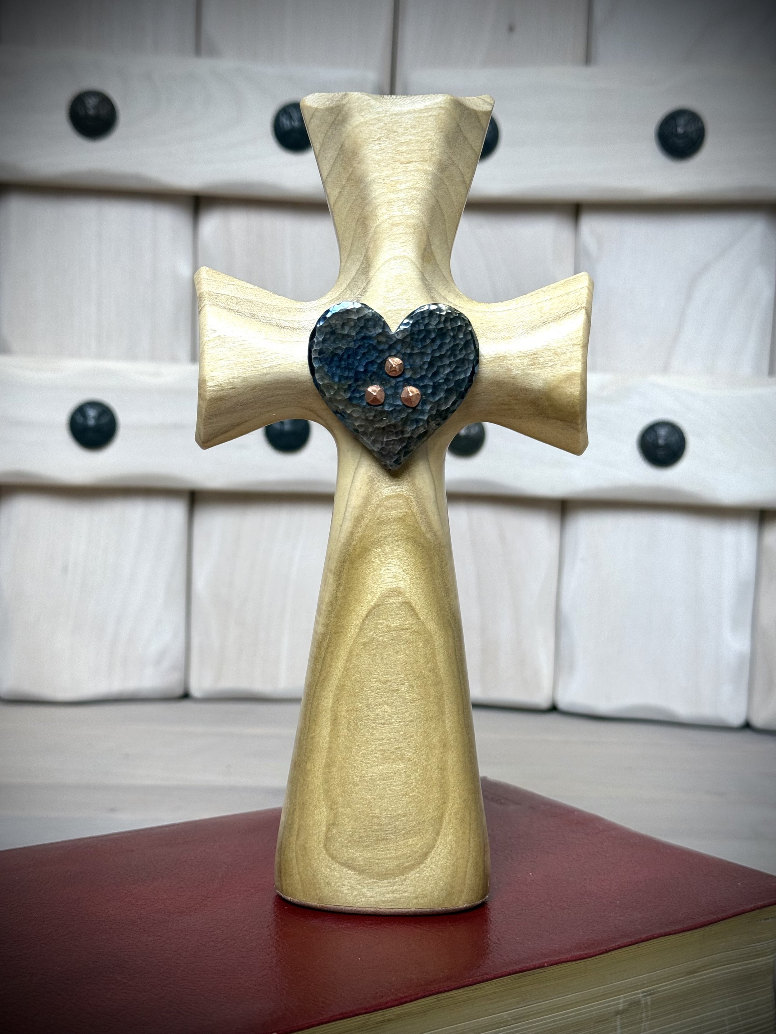 Bible Cross® with Steel Heart