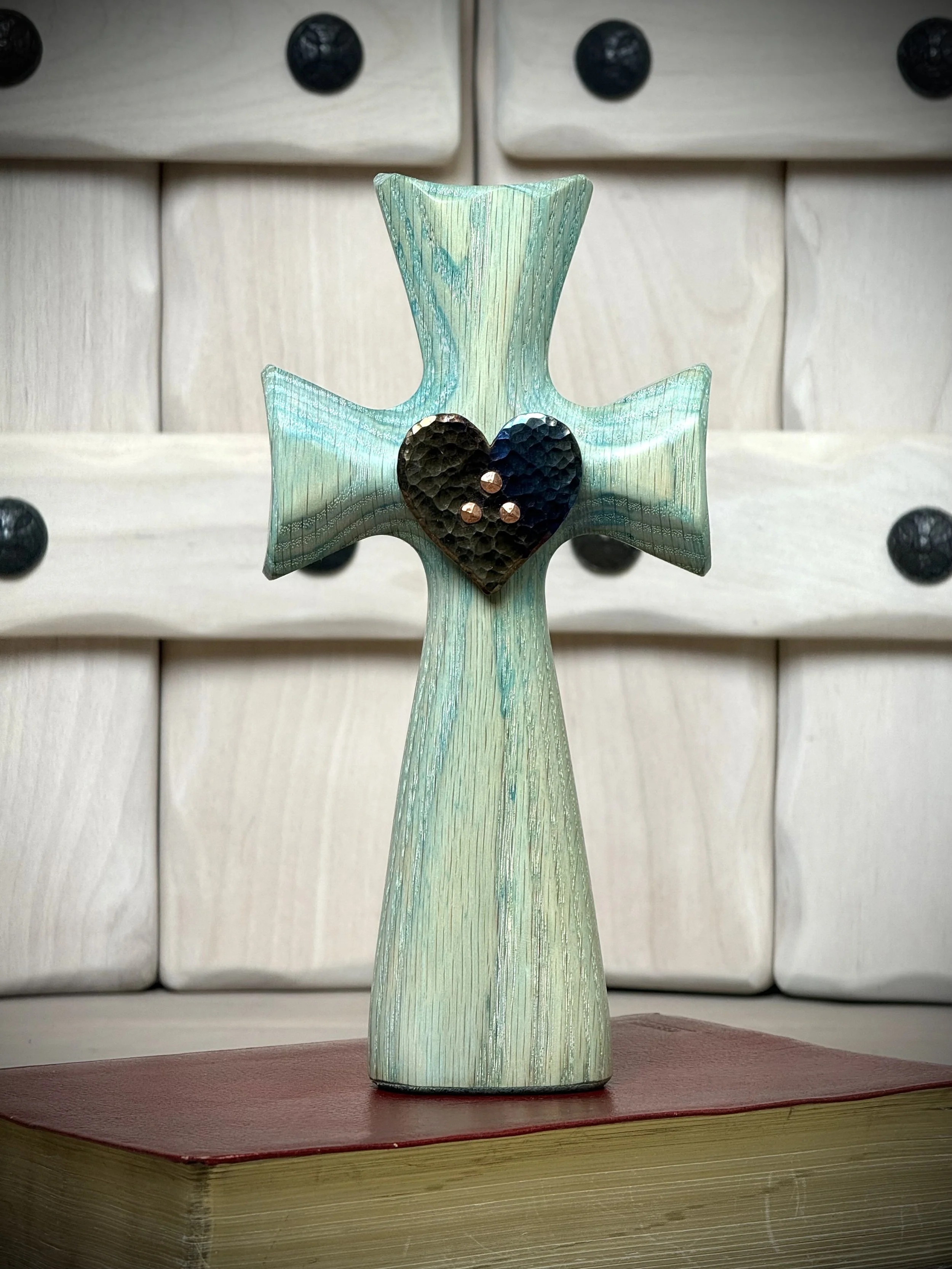 Bible Cross® with Steel Heart