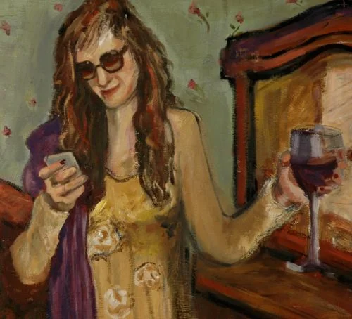 Evening Plans, Oil on Panel, 16"w x 14"h