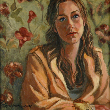 Waiting, Oil on Board, 12"x12"