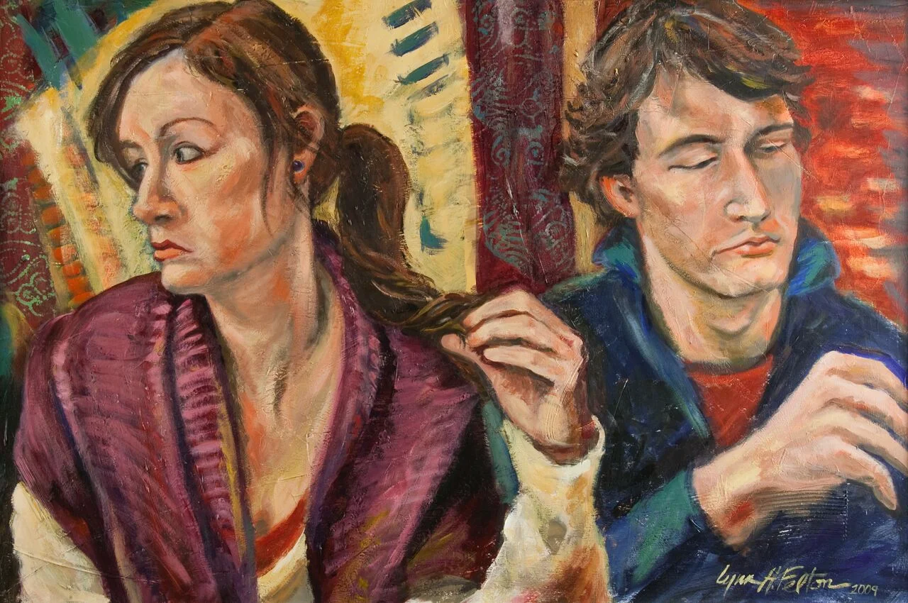 Studied Indifference, Acrylic on Board, 36"w x 24"h