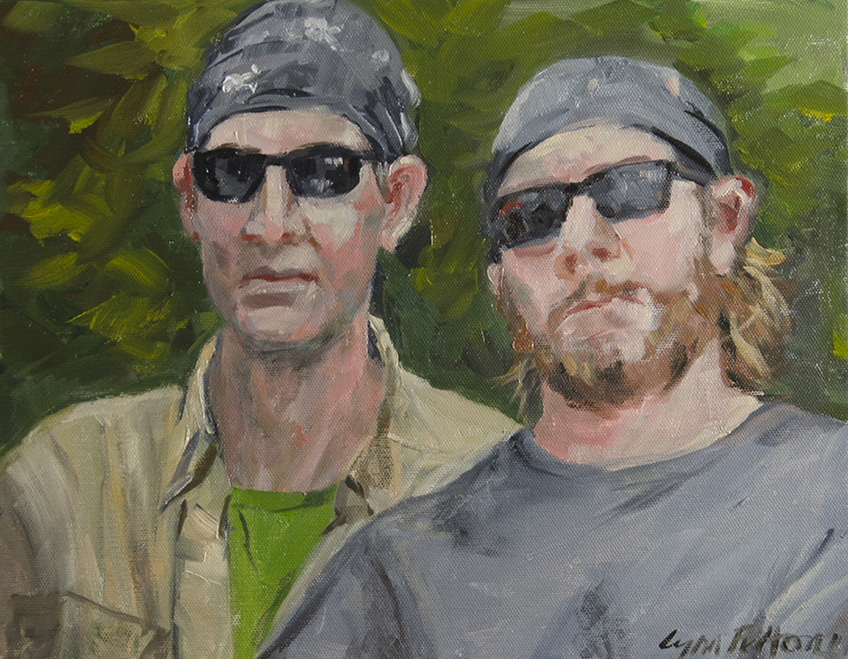 The Dudes, Oil on Canvas, 14"w x 11"h,