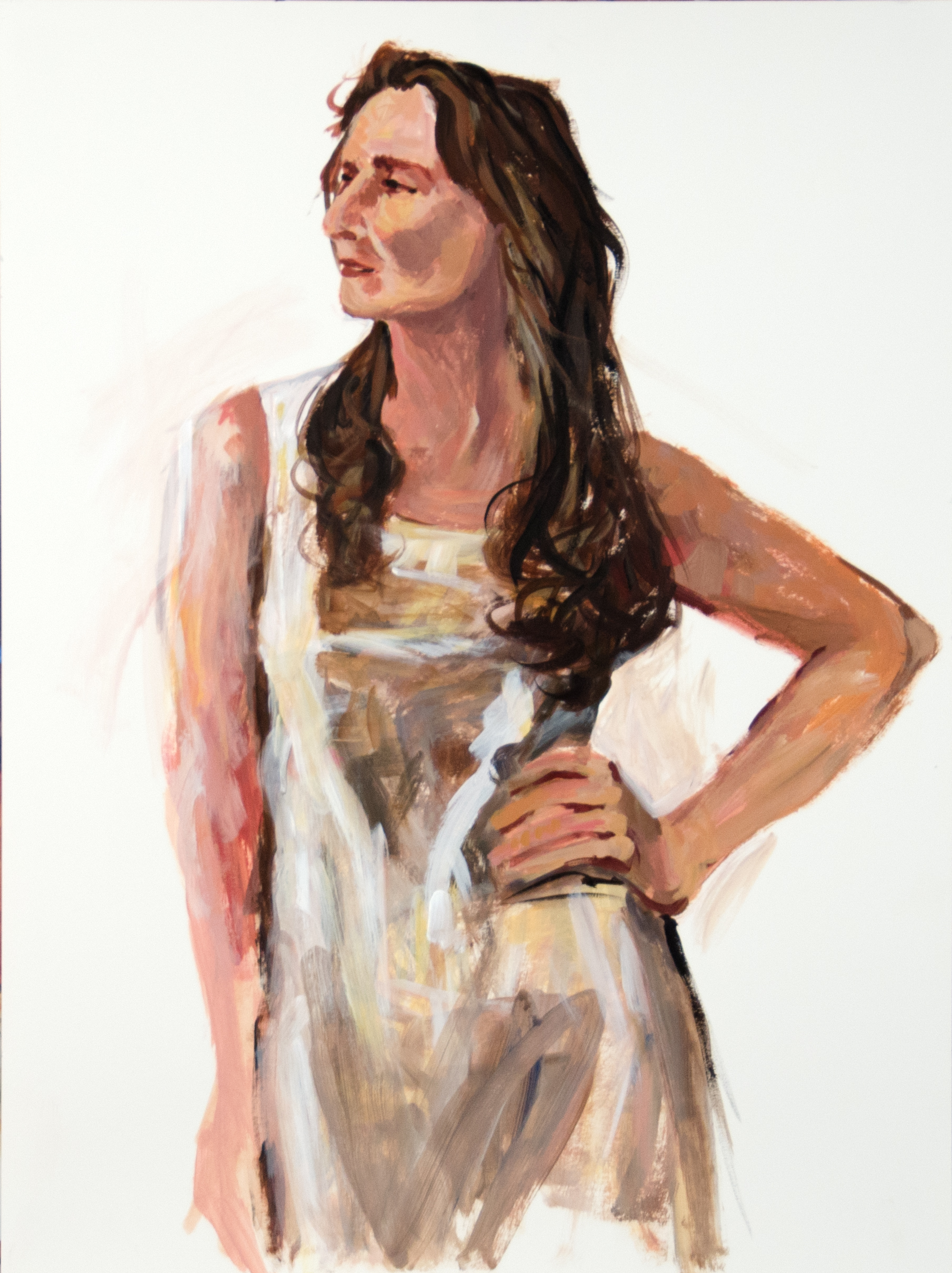 Sassy In A Nightgown, Acrylic on Paper, 24"x30"