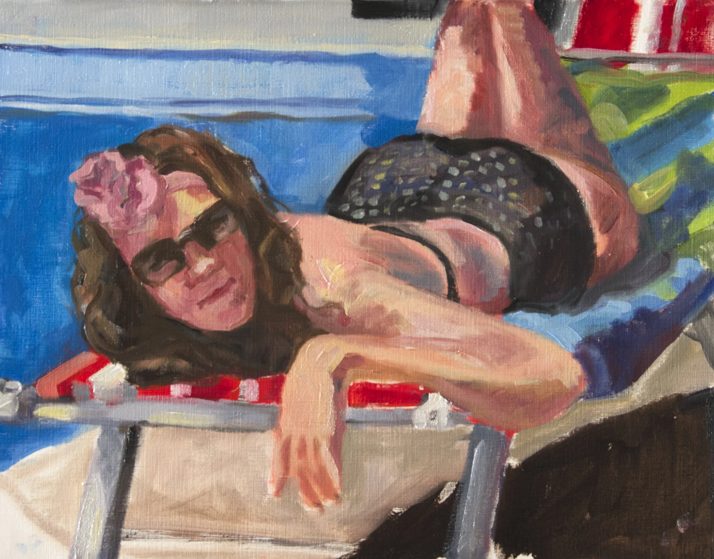 Sun Babe, Oil on Paper, 16"x11"