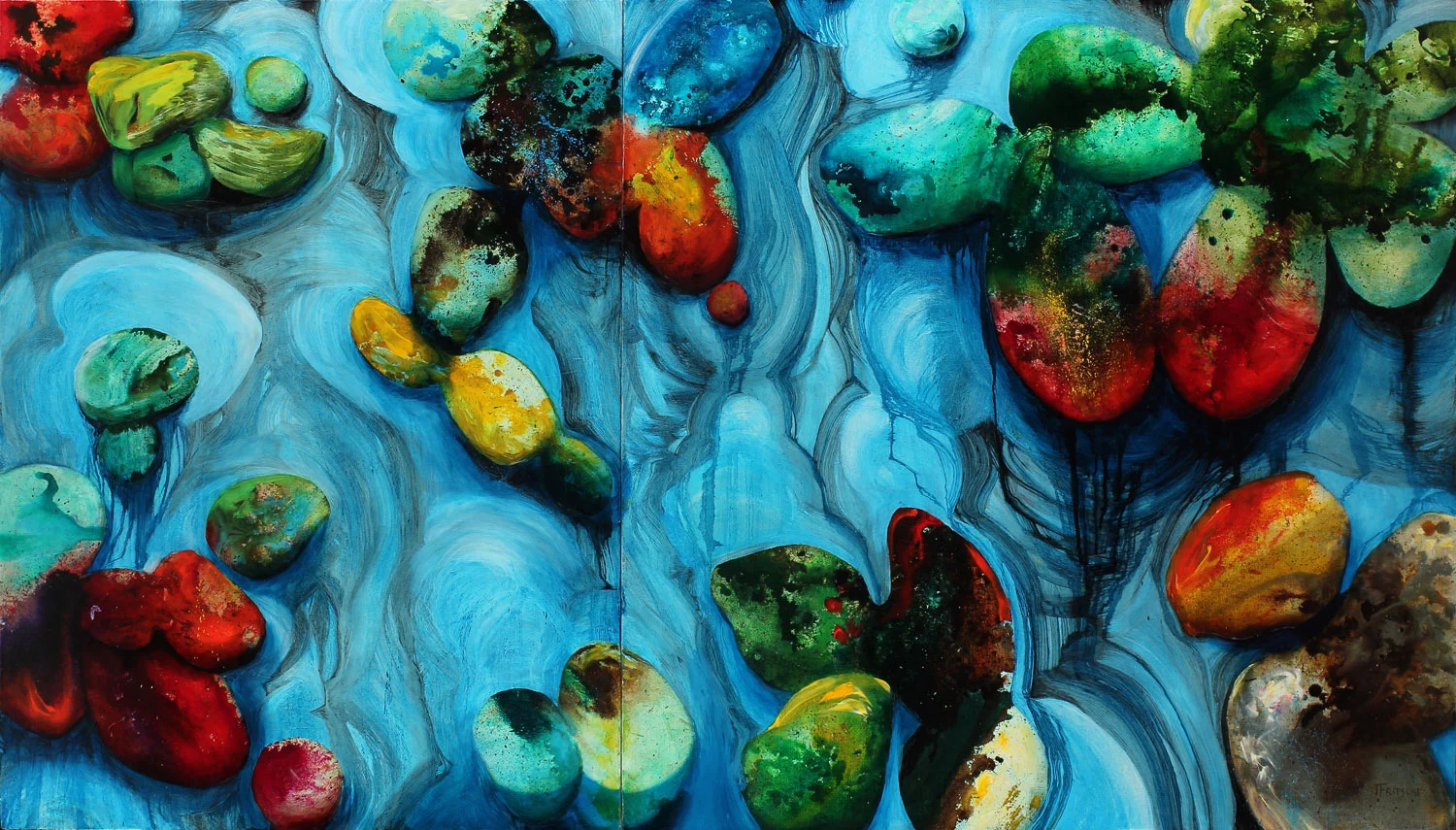 Babylon Springs - Oil, ink on canvas- 48" x 84" - 2015