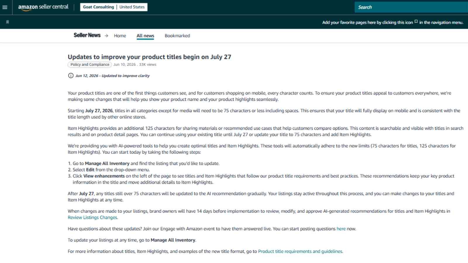 Amazon Product Title Requirements: The 75-Character Update