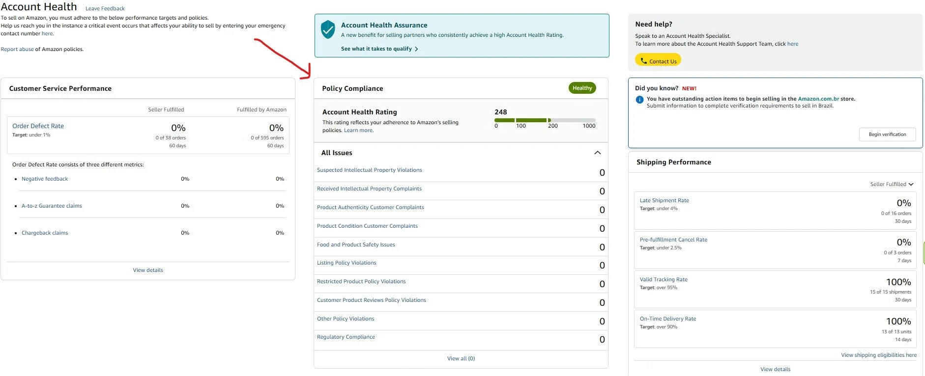 Screenshot of the Amazon Account Health page to review and appeal childrens product notification