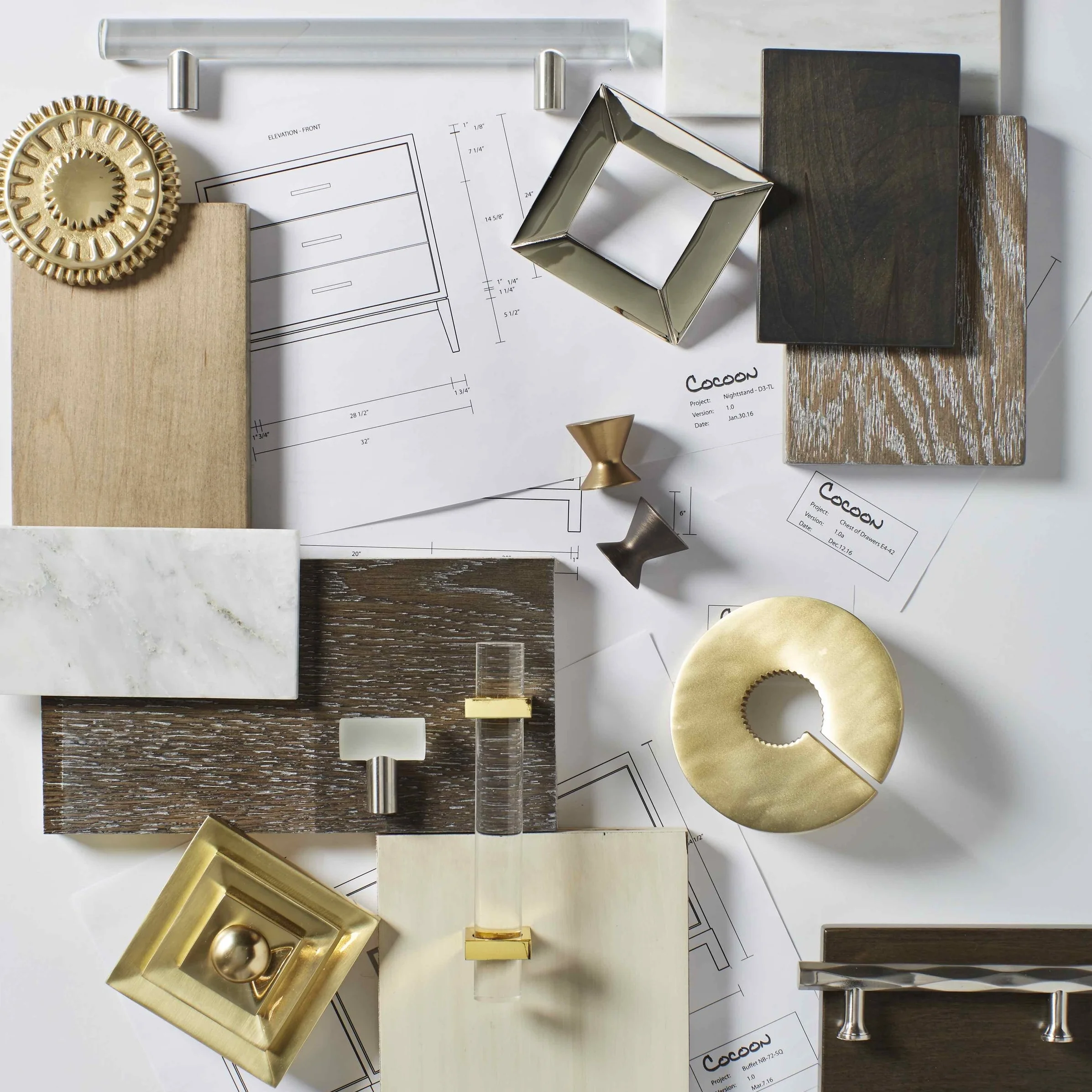 Visit the Cocoon showroom to see wood, finish and hardware samples.