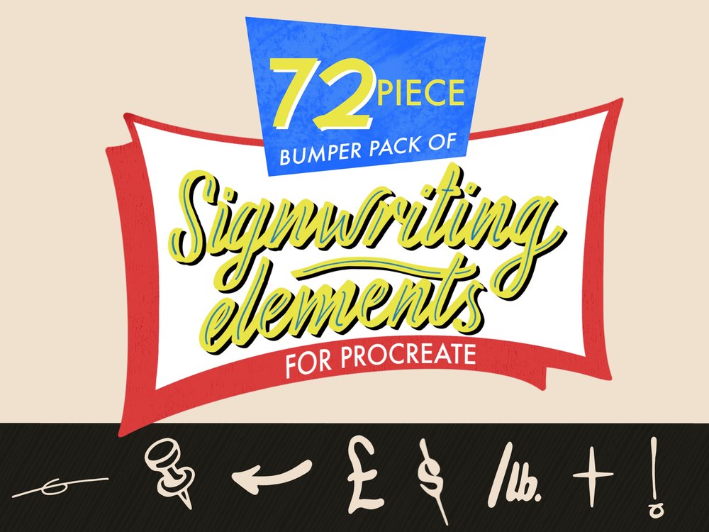 Signwriting 72 Elements Bumper Pack For ProCreate