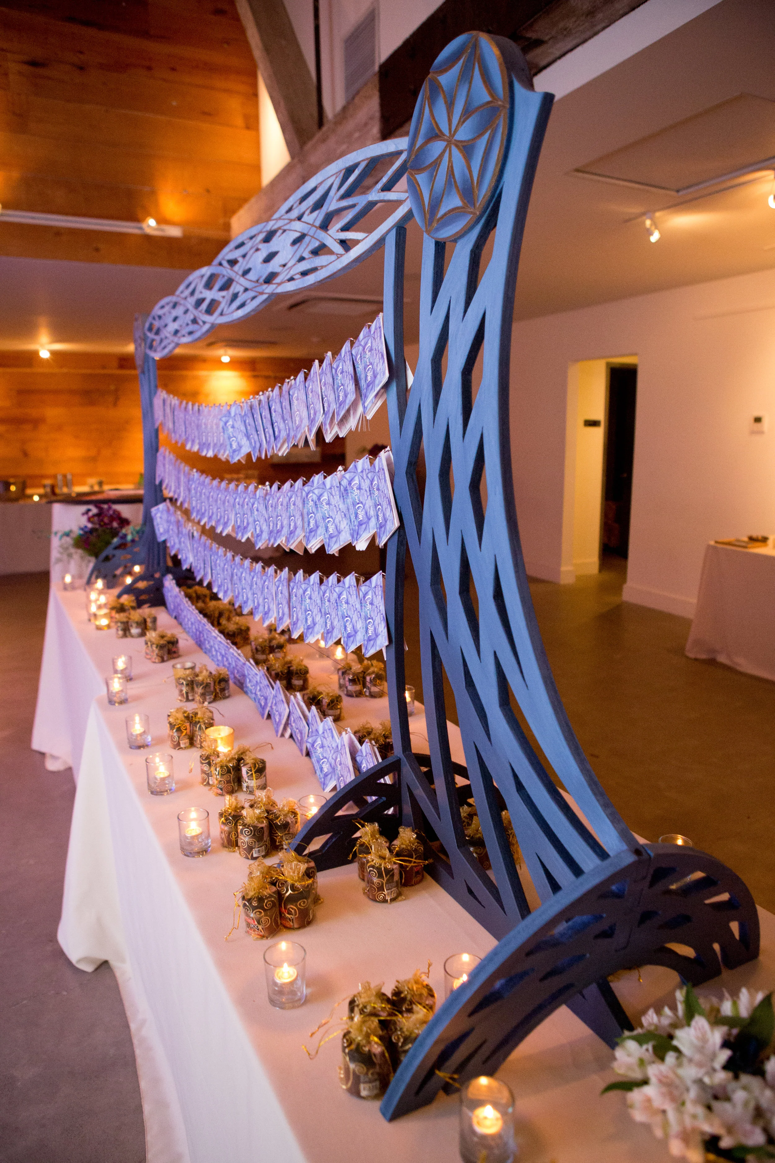 See those favors? Hung and displayed with love by yours truly, NOT the venue coordinator! (photo courtesy of Milestone Images )