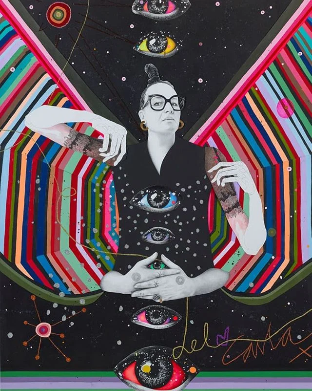 I'm very excited to be a finalist in the 2019 Archibald Prize with my portrait of Australian Artist Del Kathryn Barton ❤ 'Charge of the Star Goddess (((del kathryn barton))), 1.5m x 2m, mix media on linen, Carla Fletcher 2019. #archibaldprize2019 #de