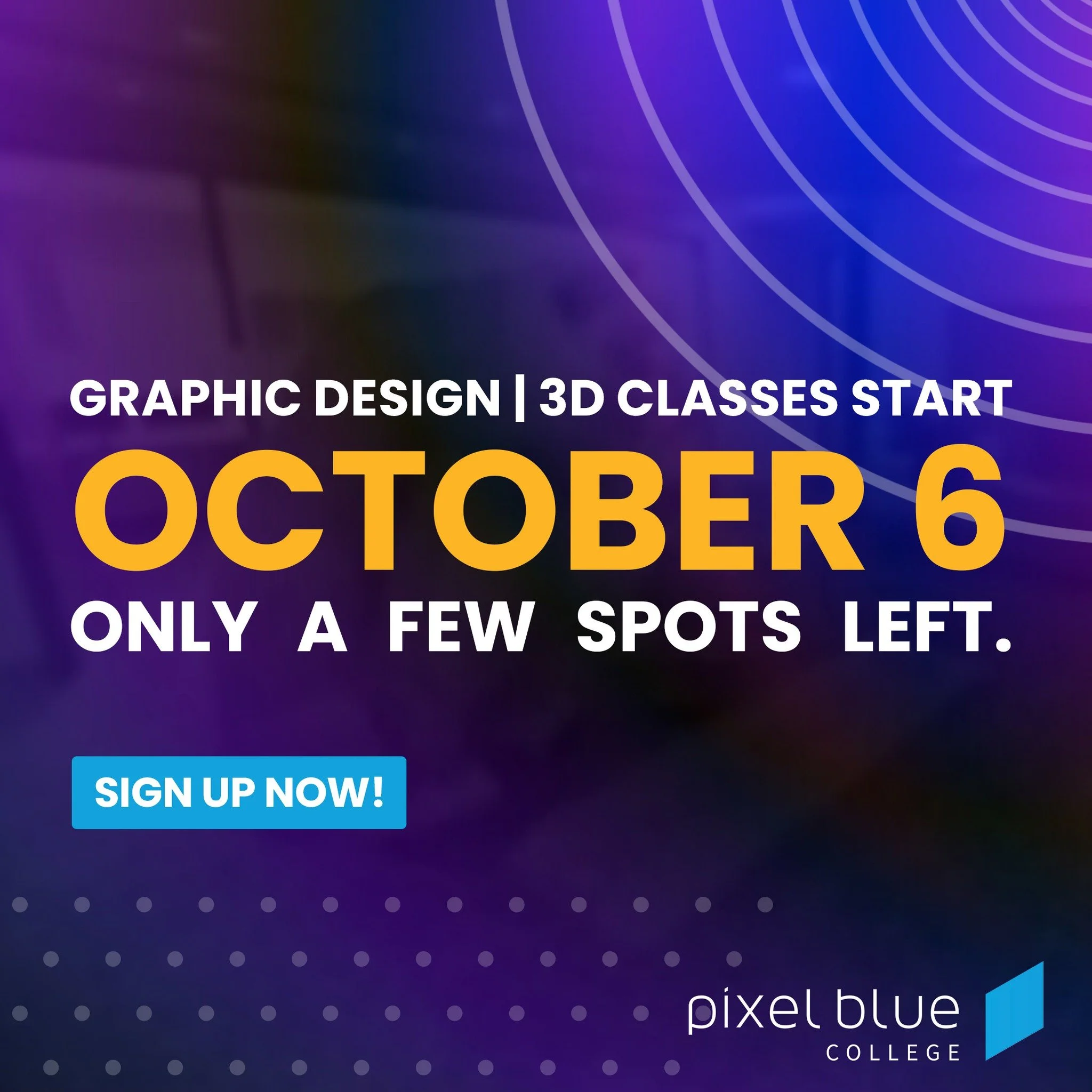 📢 𝗚𝗥𝗔𝗣𝗛𝗜𝗖 𝗗𝗘𝗦𝗜𝗚𝗡 𝗔𝗡𝗗 𝟯𝗗 𝗖𝗟𝗔𝗦𝗦𝗘𝗦 𝗦𝗧𝗔𝗥𝗧 𝗡𝗘𝗫𝗧 𝗪𝗘𝗘𝗞!

Whether you&rsquo;re ready to launch a career in design and photography or dive into the world of 3D animation and visual effects, Pixel Blue College gives you t