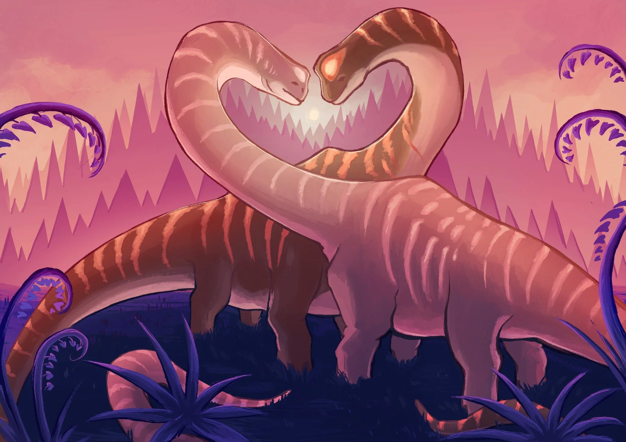 𝗦𝗧𝗨𝗗𝗘𝗡𝗧 𝗪𝗢𝗥𝗞 // 👏👏👏 Stunning illustration work by one of our current 2D students, Romeo S., @romeosartbook. The piece was for an editorial about new scientific research related to dinosaur mating habits. 🦕
.
.
.
.
.
.
.
.
.
.
.
.
.
.
.