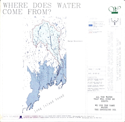 The area in green can still drink water right out of a well. The areas in blue have land so contaminated with waste that communities must create and maintain municipal water systems. Notice the difference in area compared to the sewage treatment areas mapped below. All the water that ever will be exists. We use the same water as the dinosaurs did.